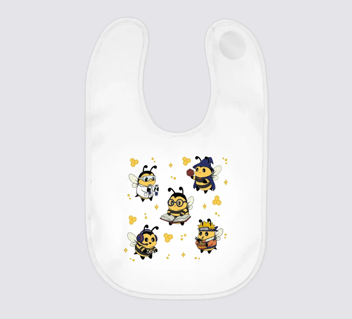 Nerdy Bees Squad baby bib by Loobs