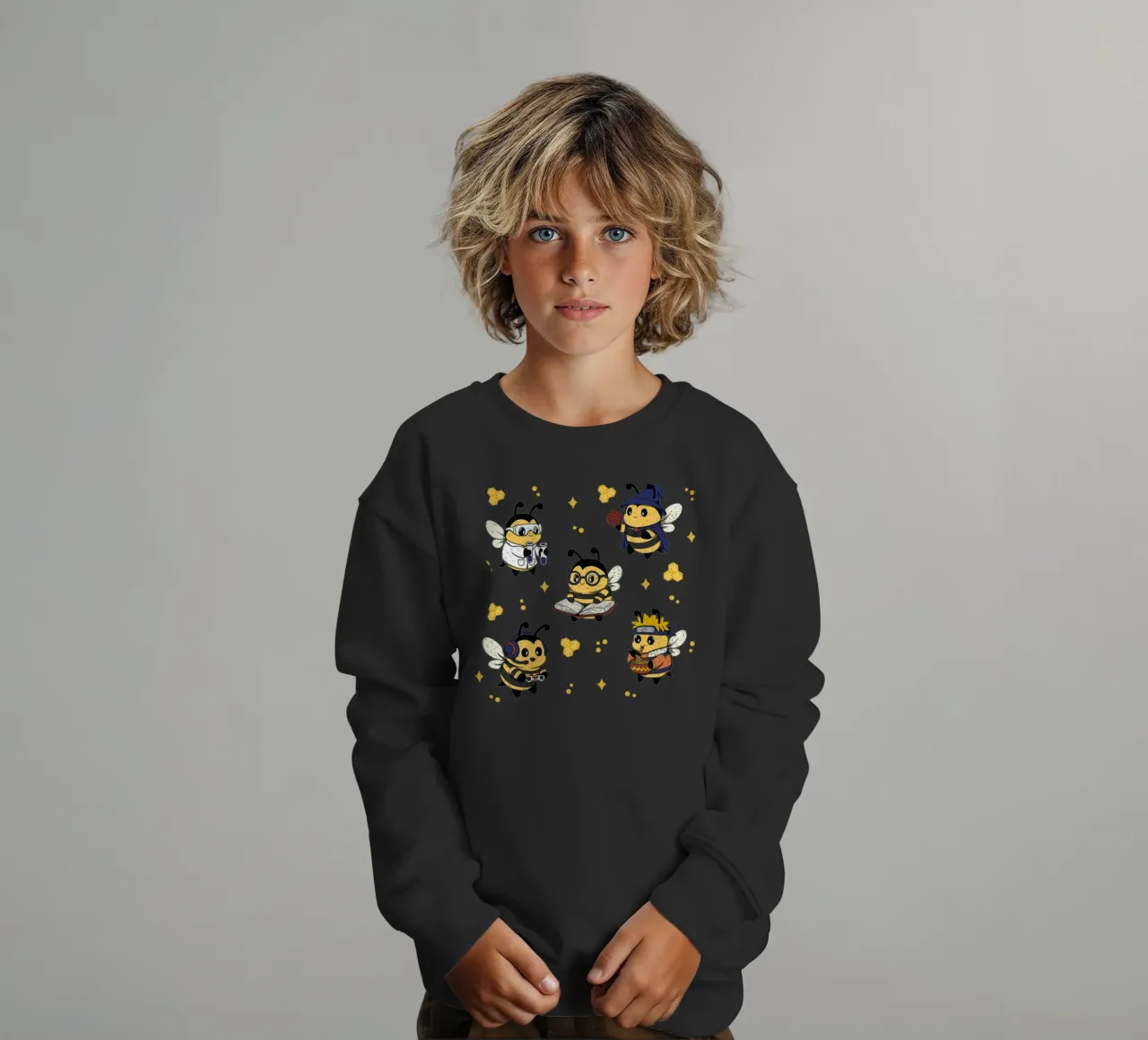 Nerdy Bees Squad kids sweatshirt by Loobs