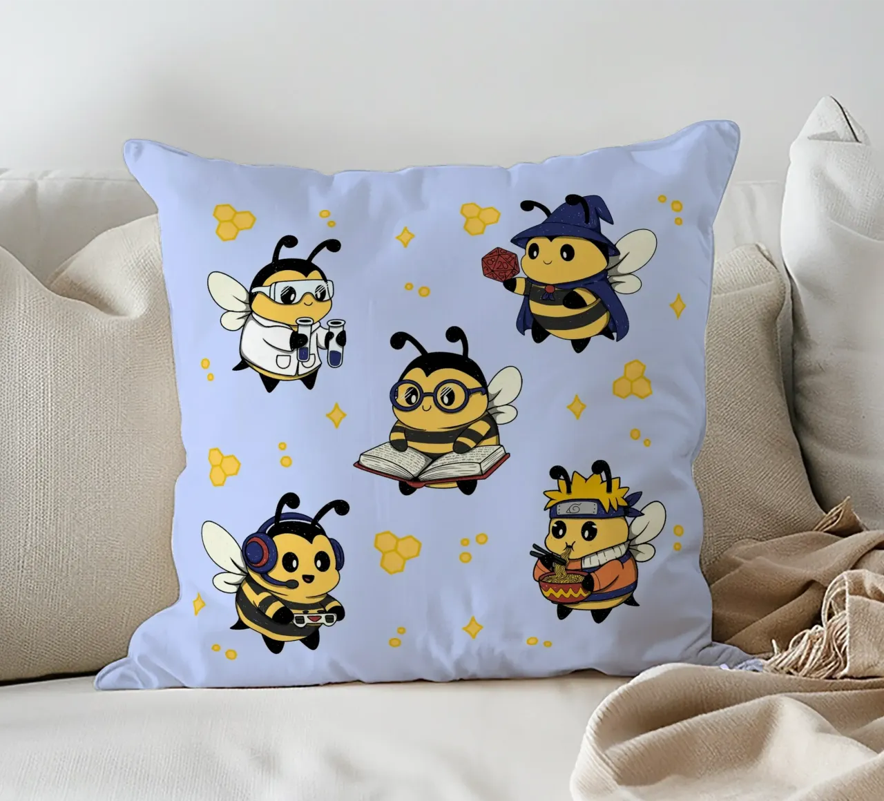 Squadra di api nerd cuscino da Loobs
