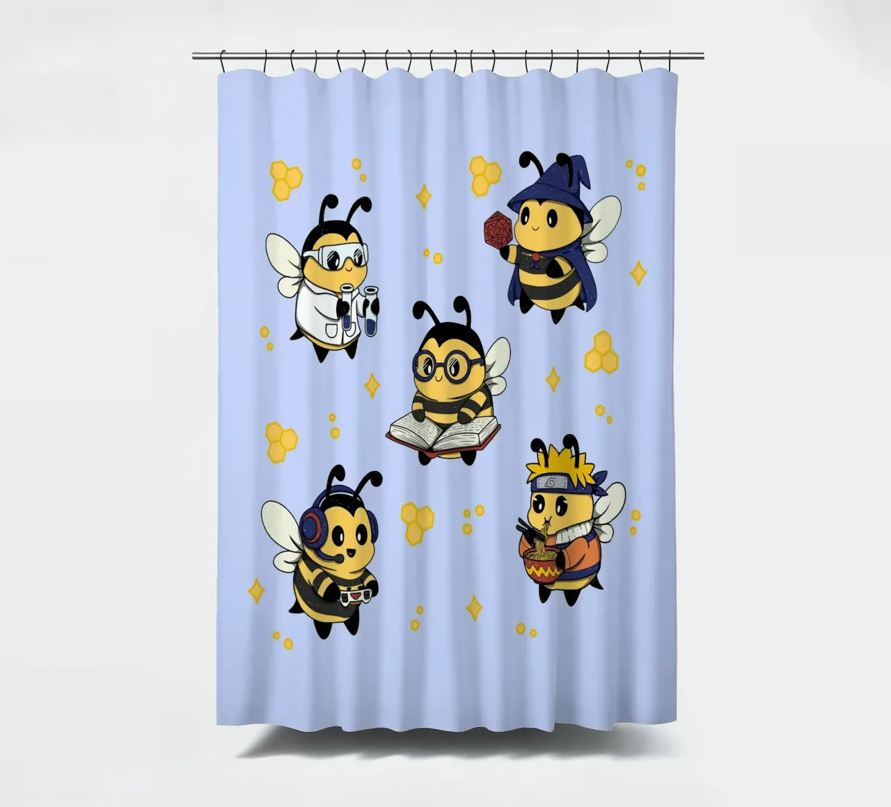 Nerdy Bees Kader Duschvorhang von Loobs