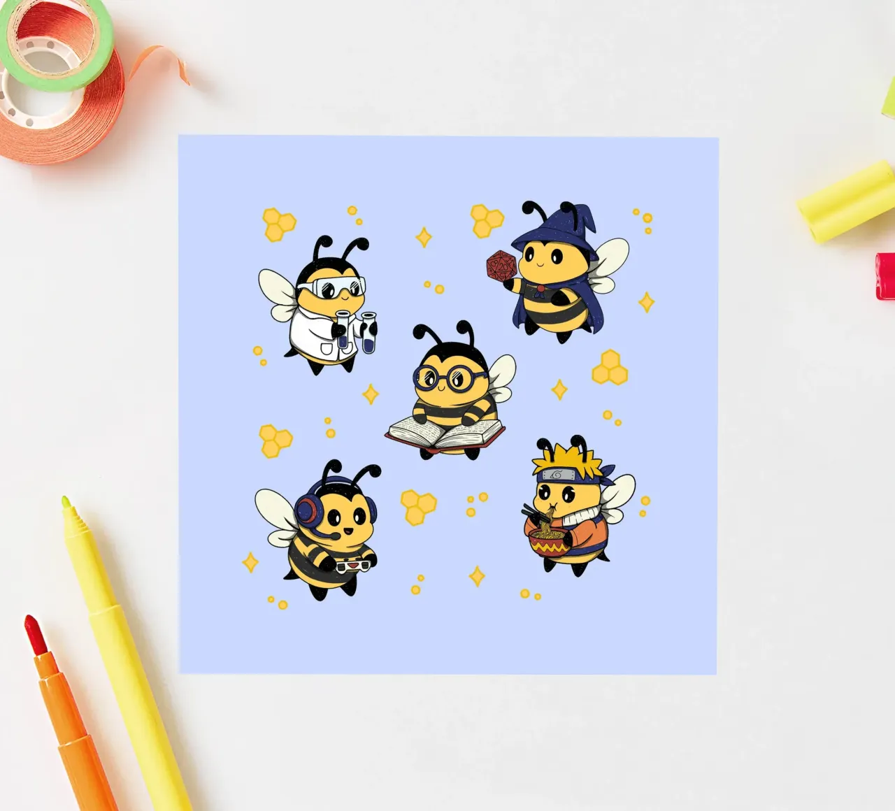 Squadra di api nerd adesivo da Loobs