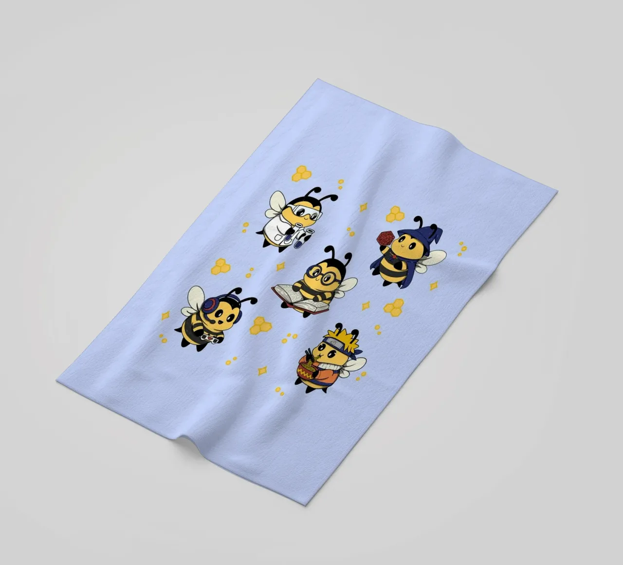 Nerdy Bees Squad beach towel by Loobs