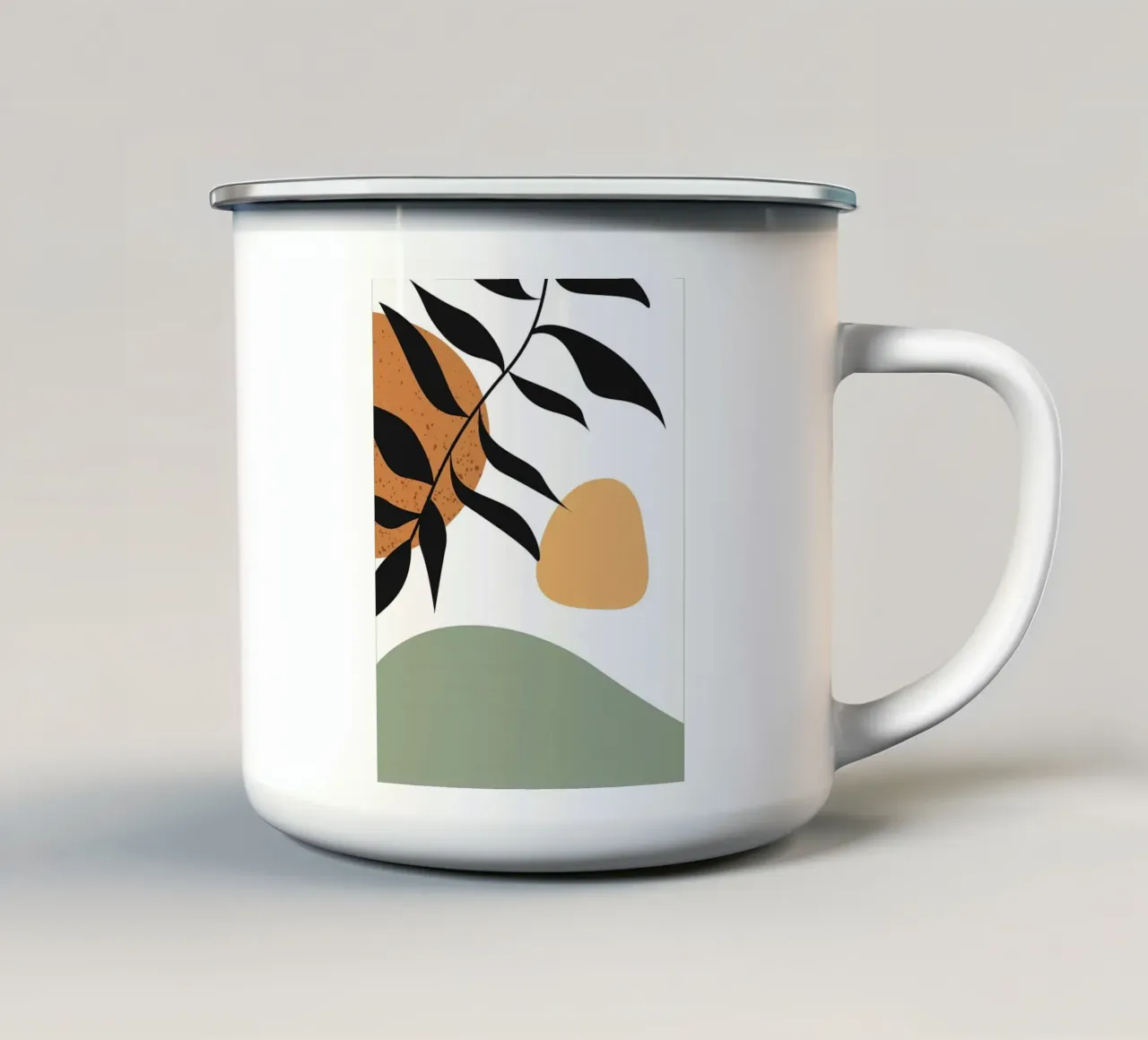 Abstracte natuur collectie emaille mok van BasicShopByBell