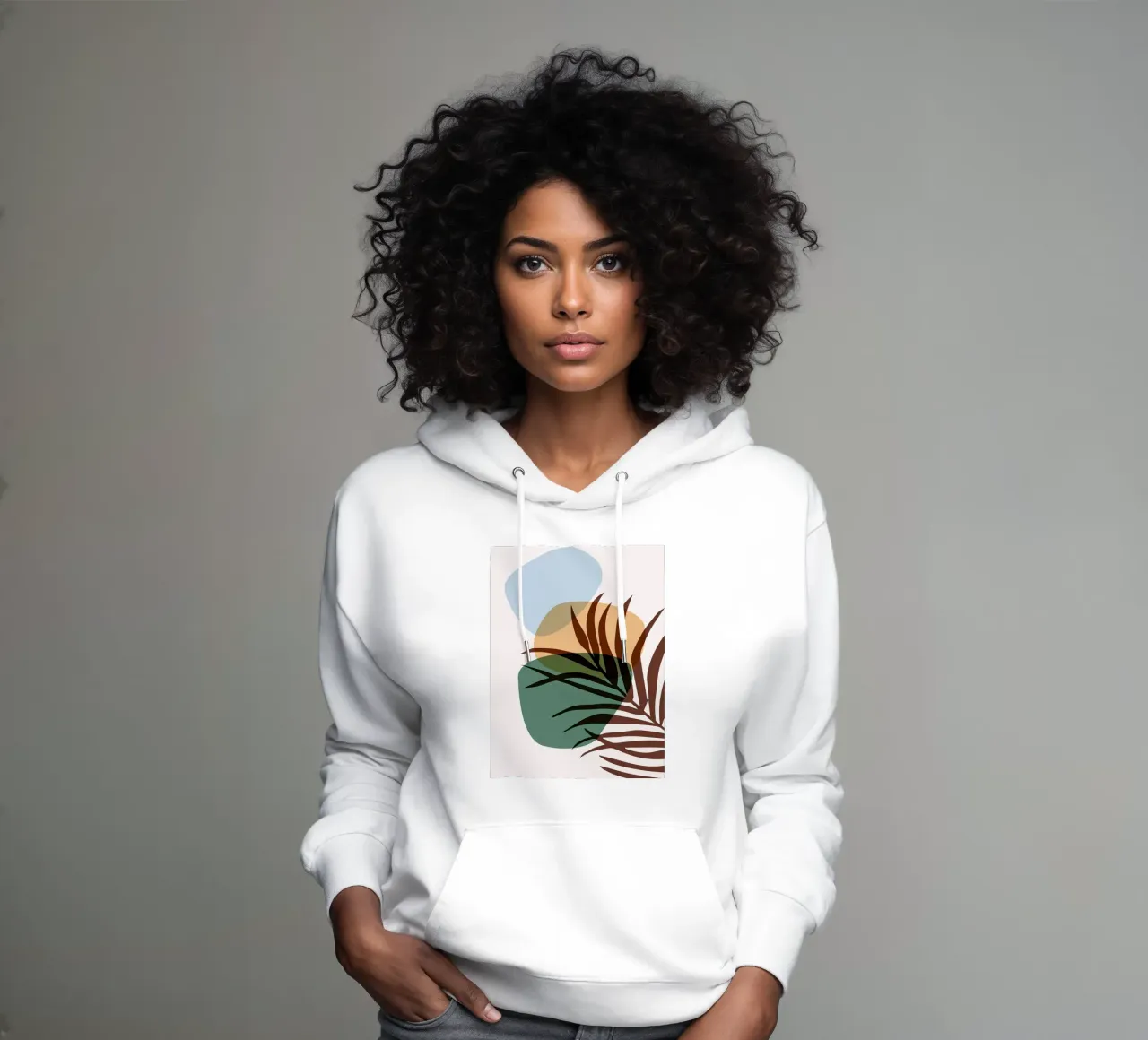 Forme astratte botaniche felpa con cappuccio da BasicShopByBell