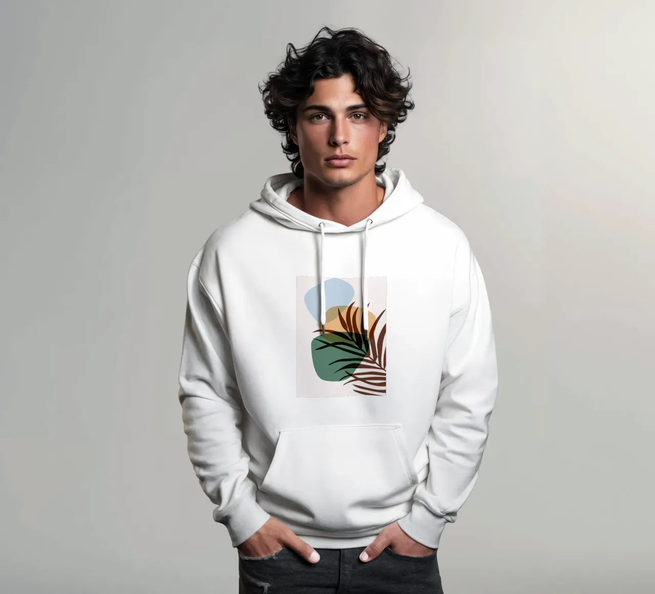 Forme astratte botaniche felpa con cappuccio da BasicShopByBell