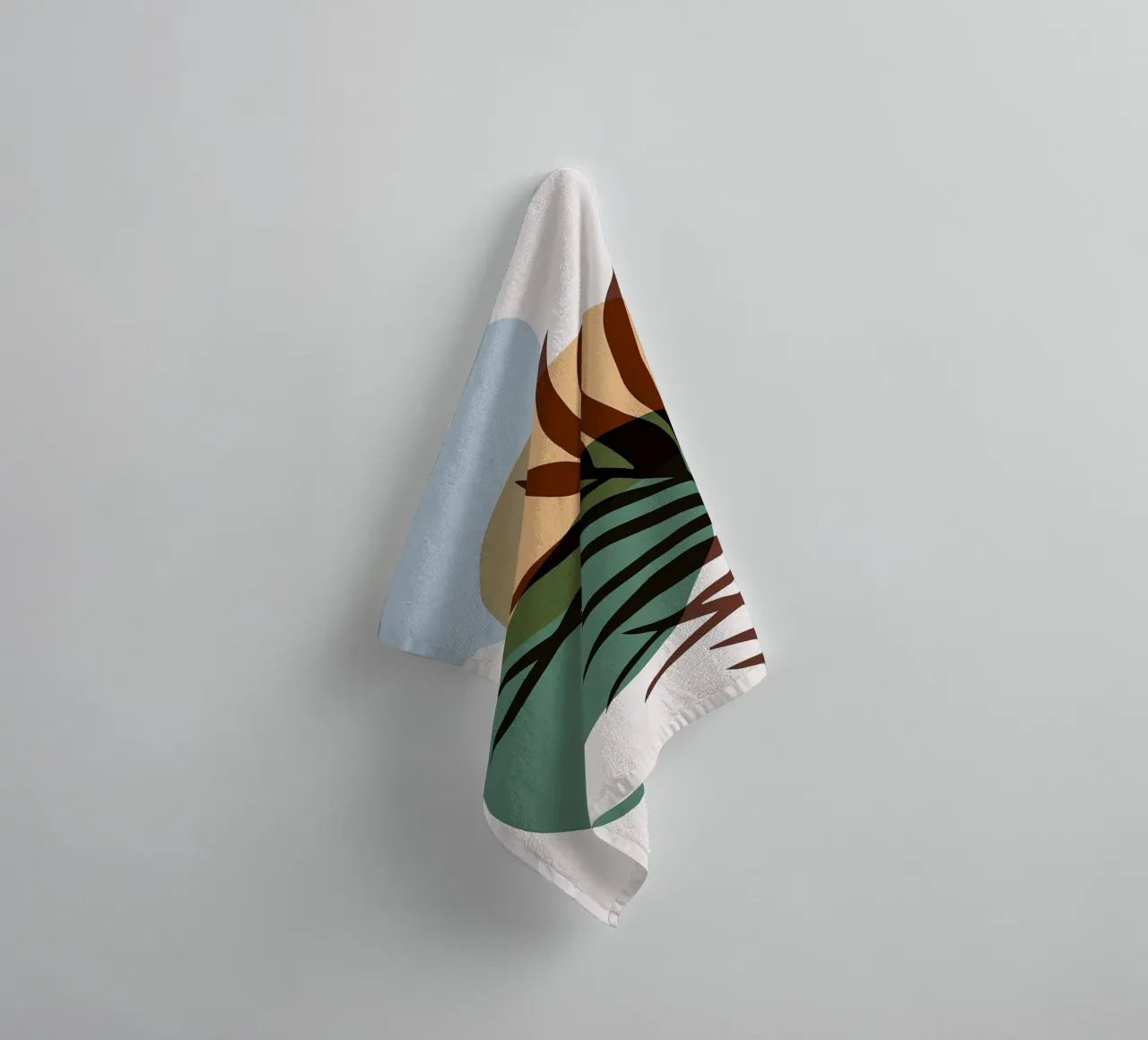 Botanical abstract shapes towel by BasicShopByBell