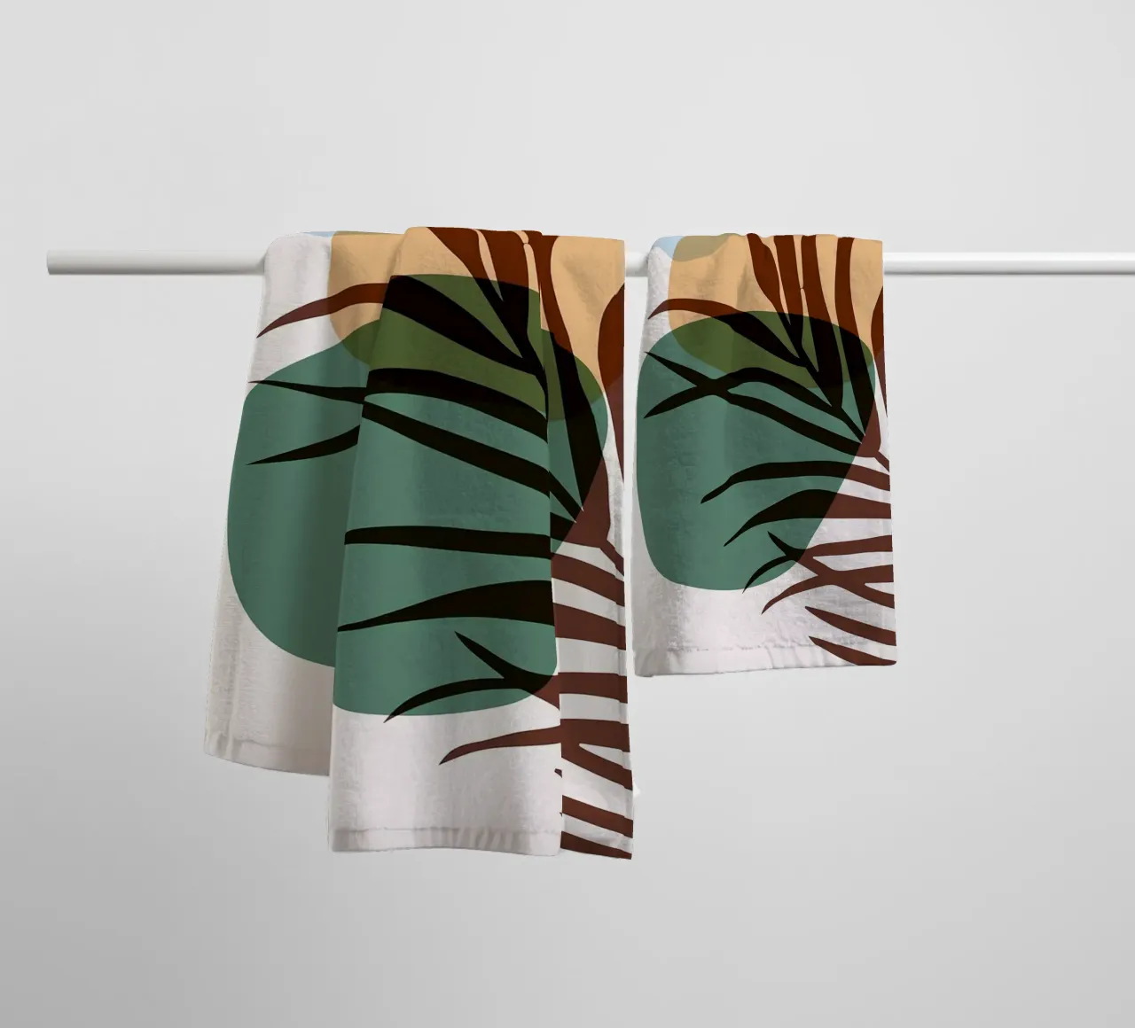 Botanical abstract shapes towel by BasicShopByBell