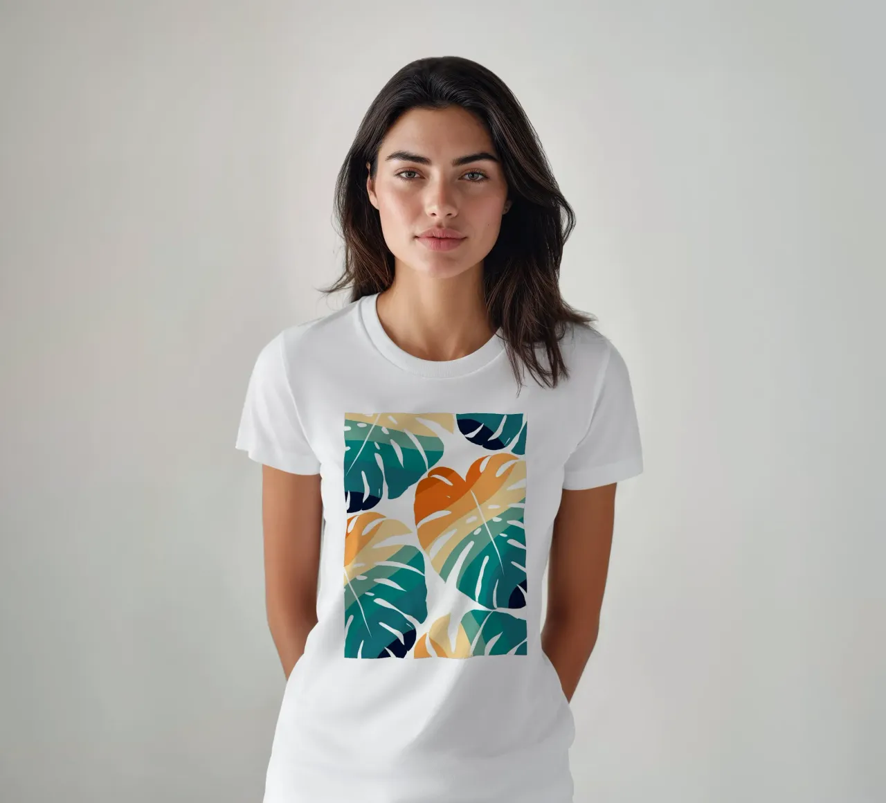 Monstera Retro Pattern t-shirt da BasicShopByBell
