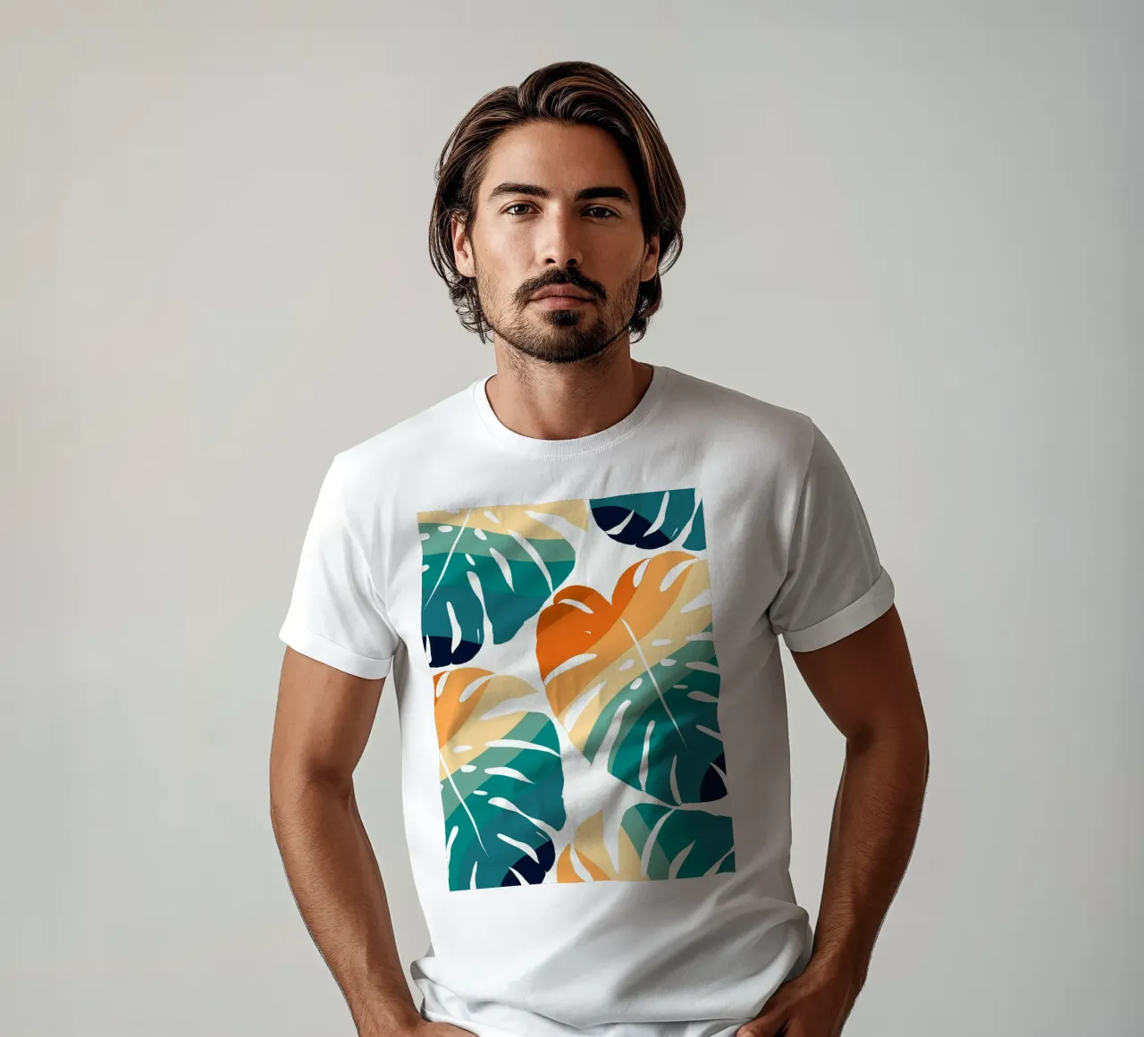 Monstera Retro Pattern t-shirt da BasicShopByBell