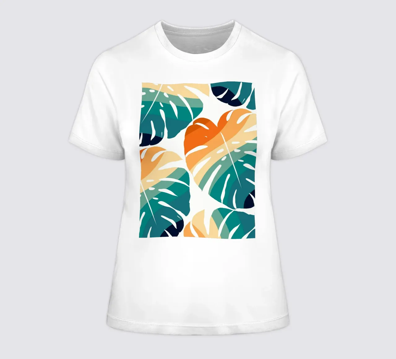 Monstera Retro Pattern t-shirt da donna da BasicShopByBell