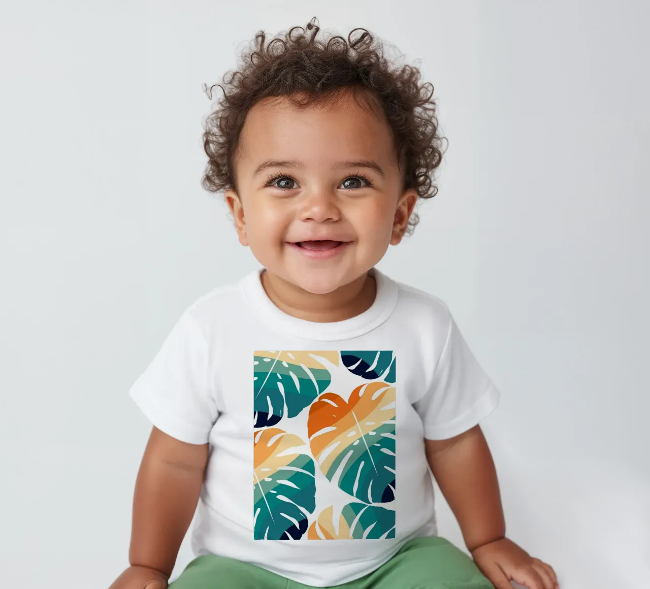 Monstera Retro Pattern maglietta neonato da BasicShopByBell