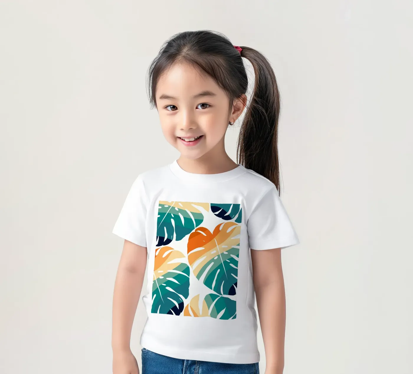 Monstera Retro Pattern t-shirt bambini da BasicShopByBell