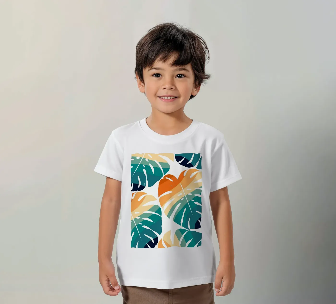 Monstera Retro Pattern t-shirt bambini da BasicShopByBell
