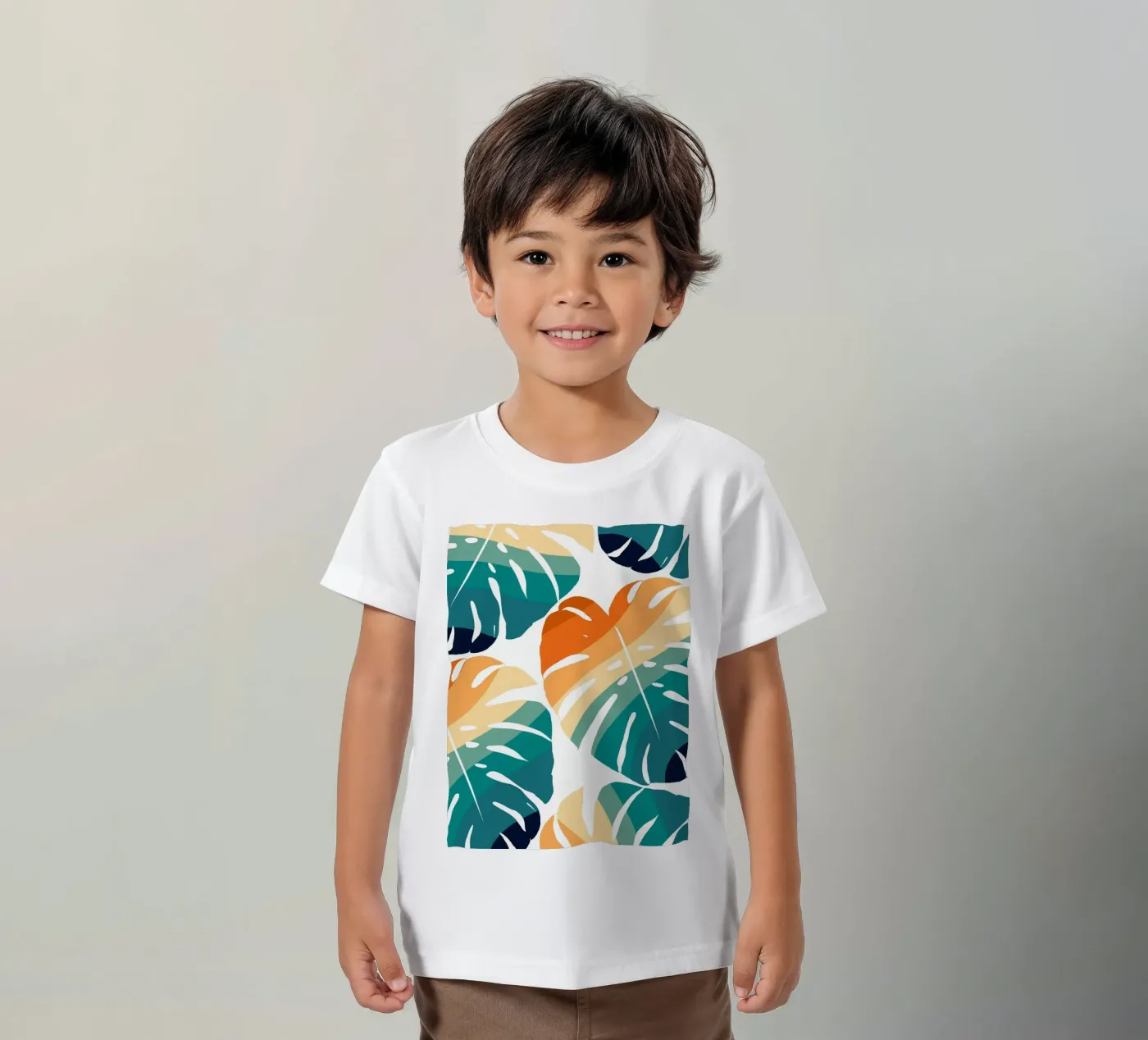 Monstera Retro Pattern t-shirt bambini da BasicShopByBell