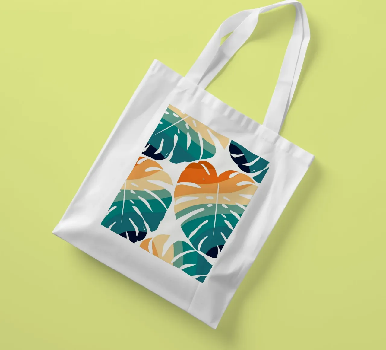 Monstera Retro Pattern borsa in juta da BasicShopByBell