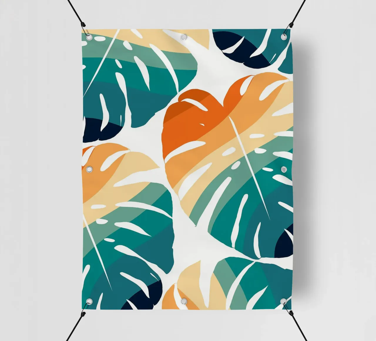 Monstera Retro Pattern telo in pvc da BasicShopByBell