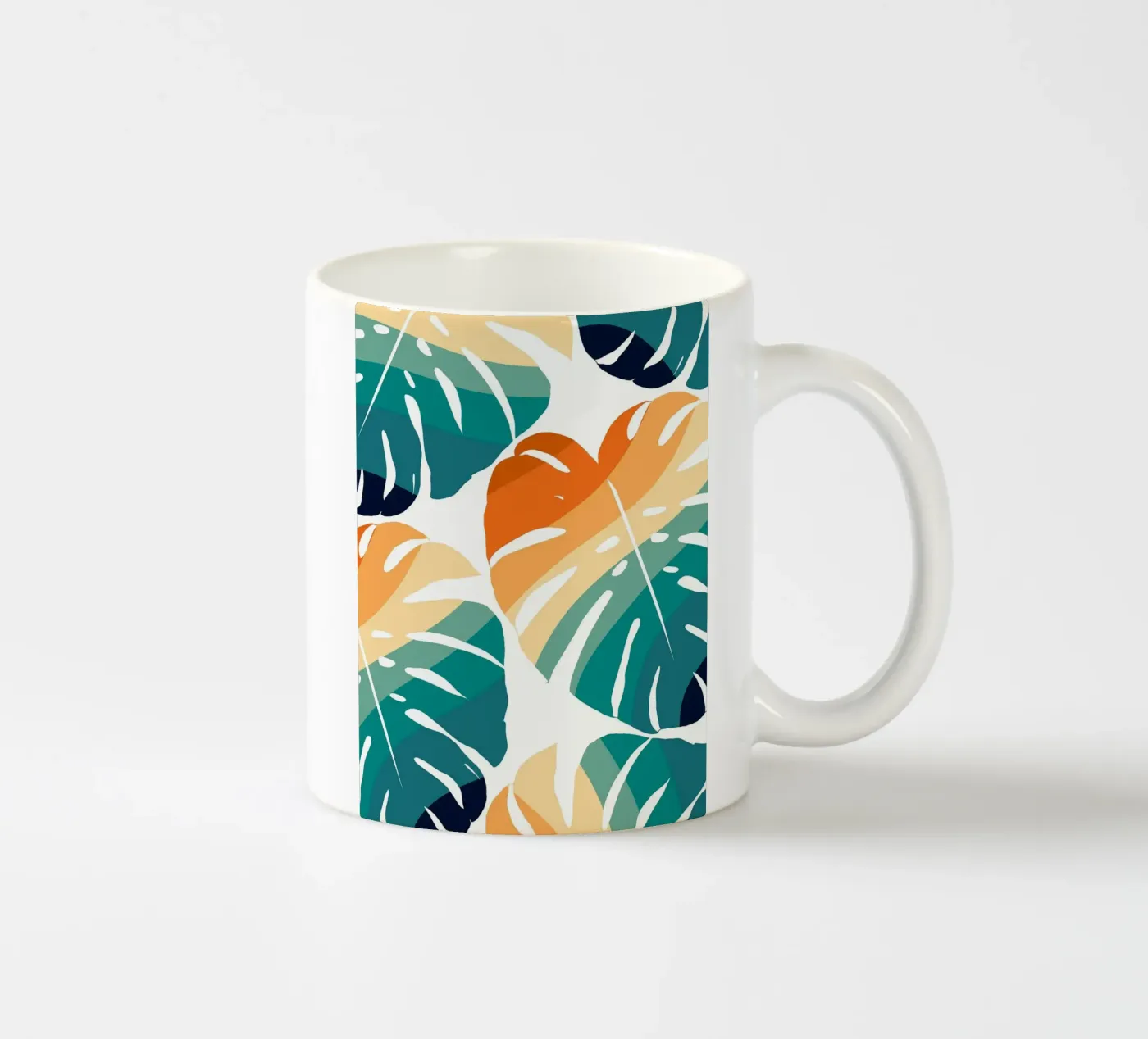 Monstera Retro Pattern ceramic mug by BasicShopByBell