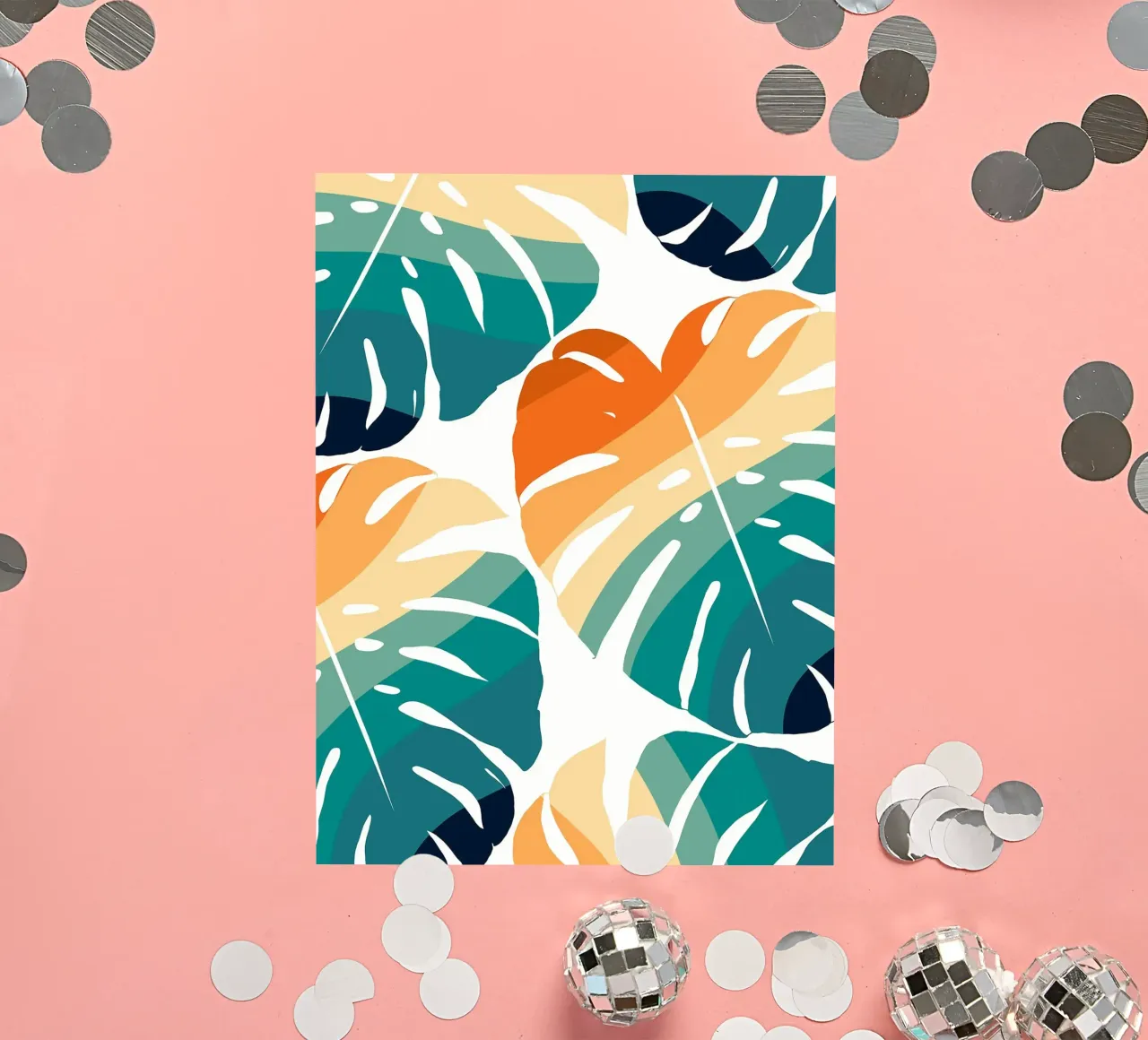 Monstera Retro Pattern adesivo da BasicShopByBell