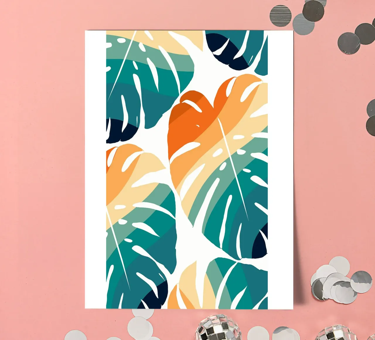 Monstera Retro Pattern foglio adesivo da BasicShopByBell