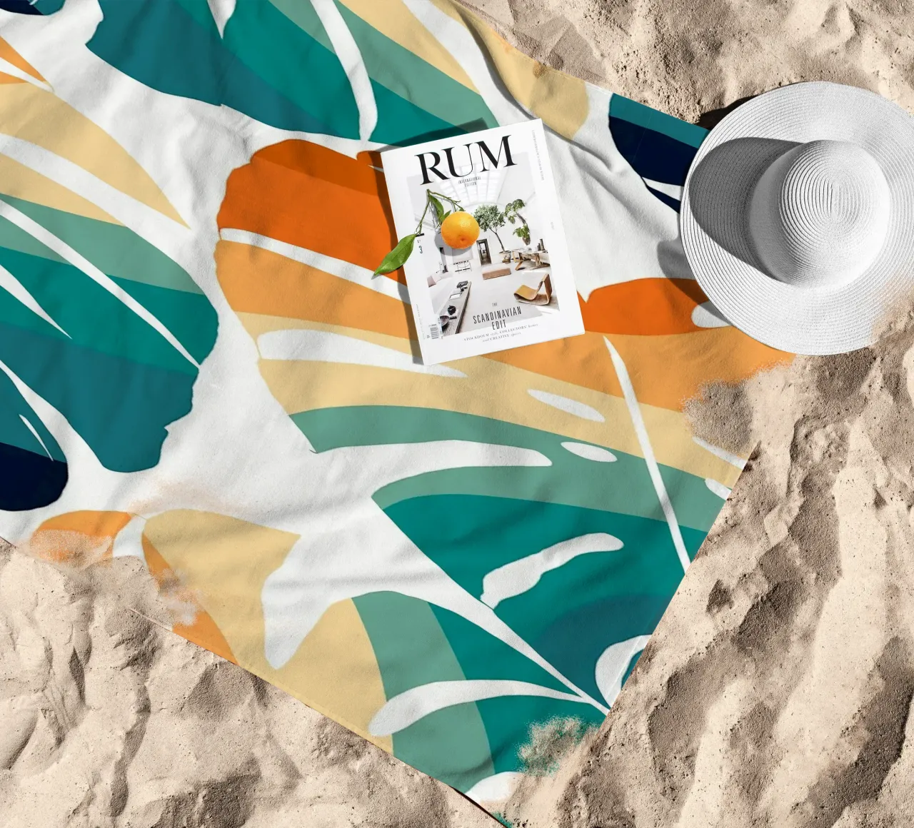 Monstera Retro Pattern telo mare da BasicShopByBell