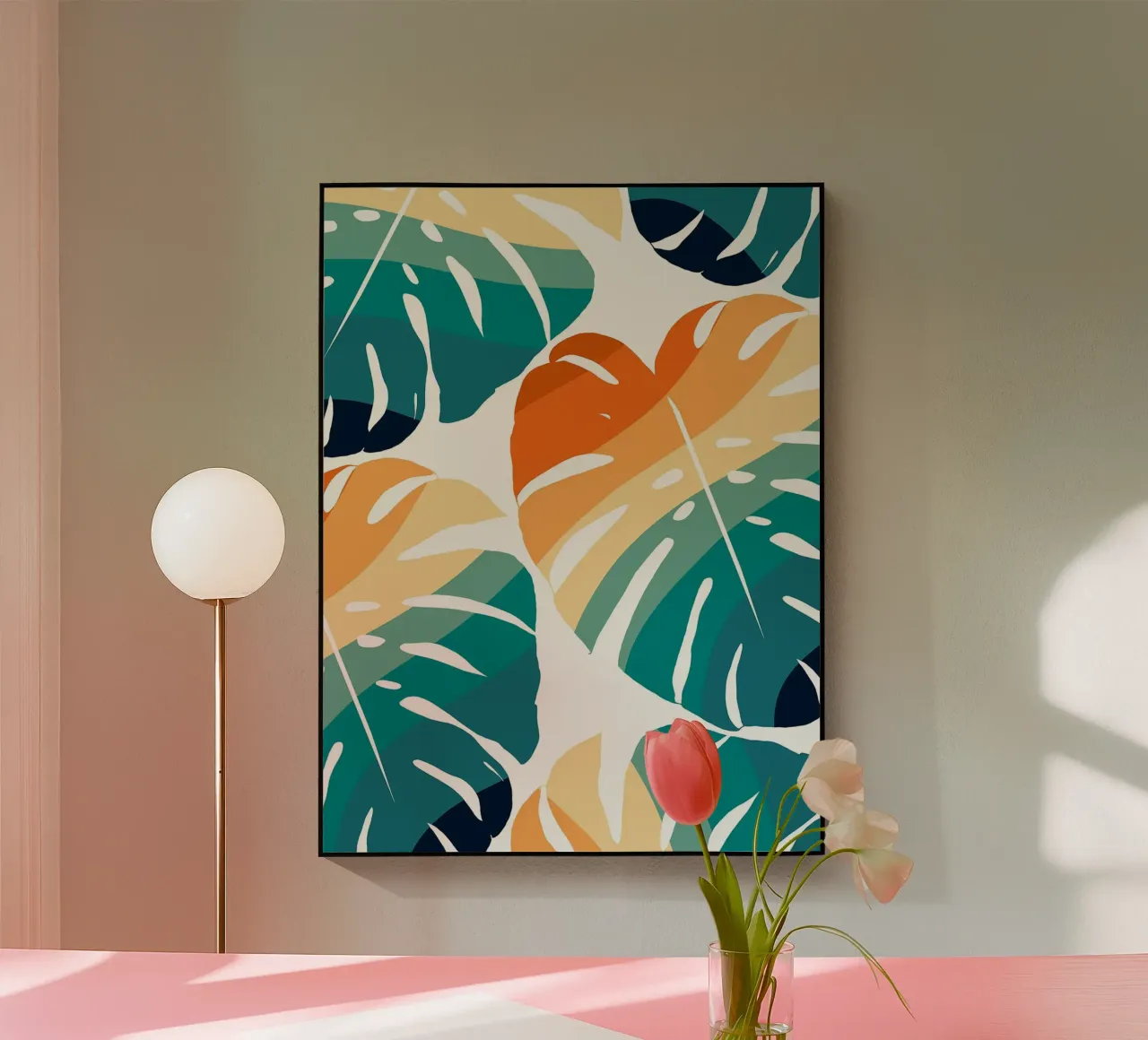 Monstera Retro Pattern plexiglass da BasicShopByBell