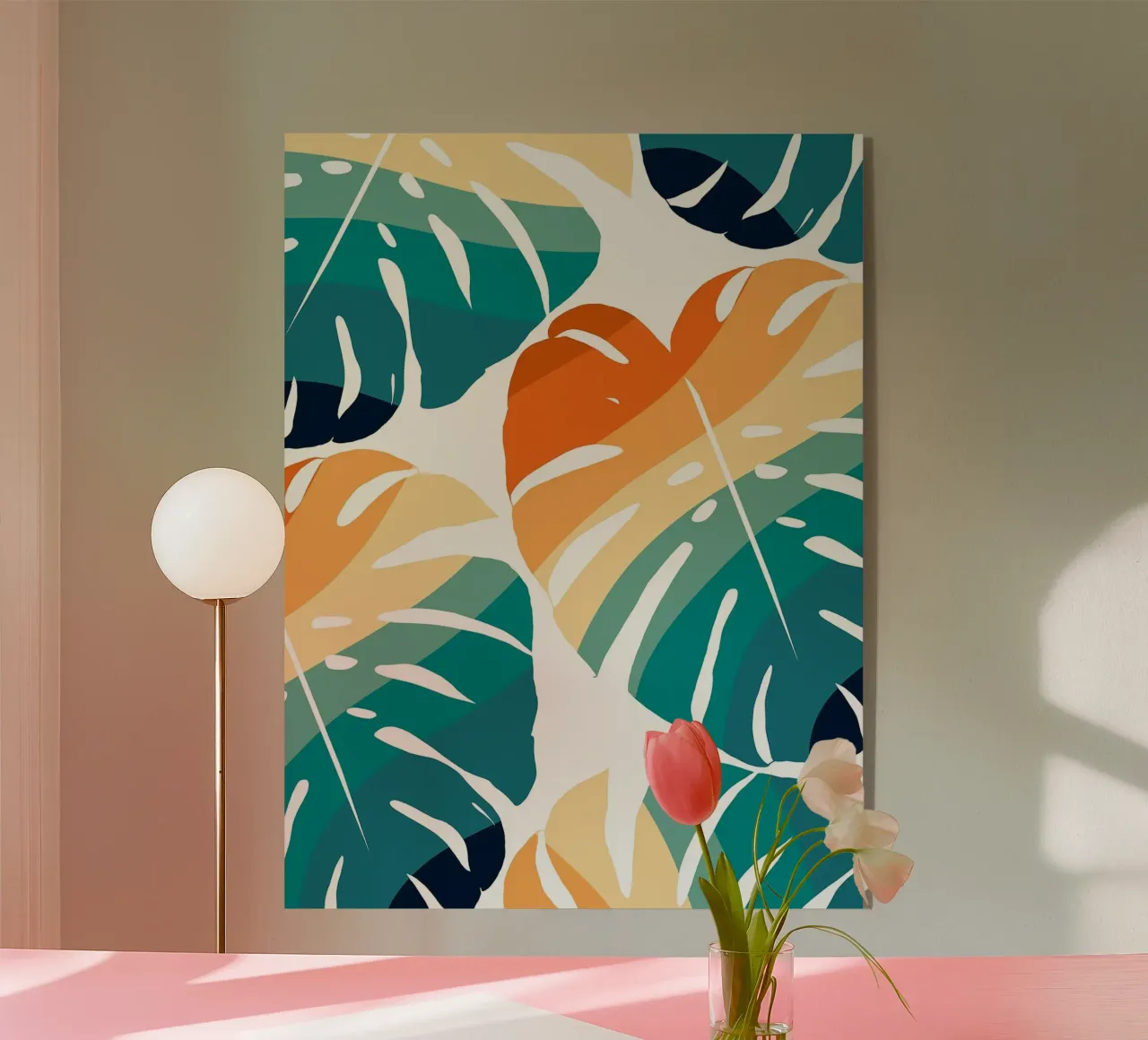 Monstera Retro Pattern plexiglass da BasicShopByBell