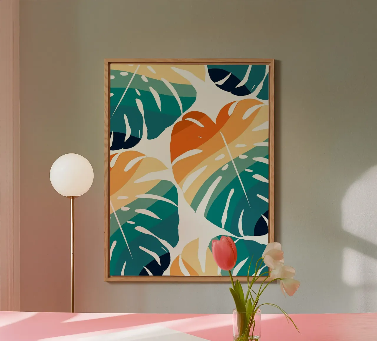 Monstera Retro Pattern alluminio dibond da BasicShopByBell