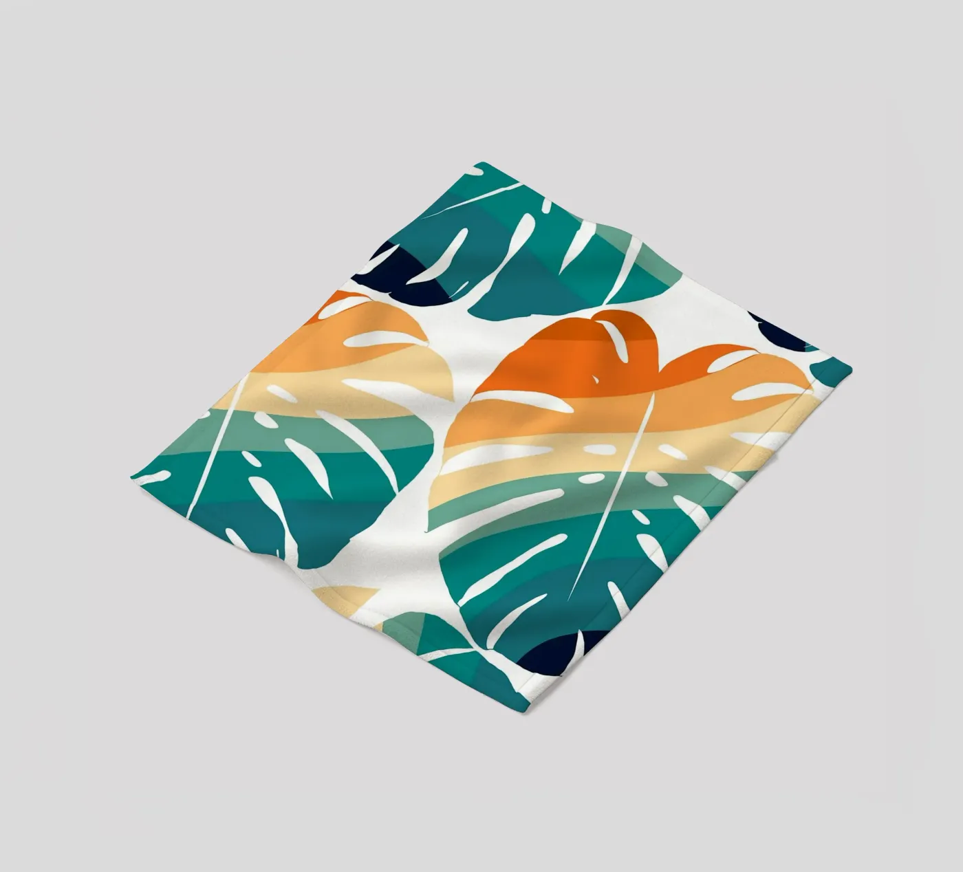 Monstera Retro Pattern Fleecedecke von BasicShopByBell