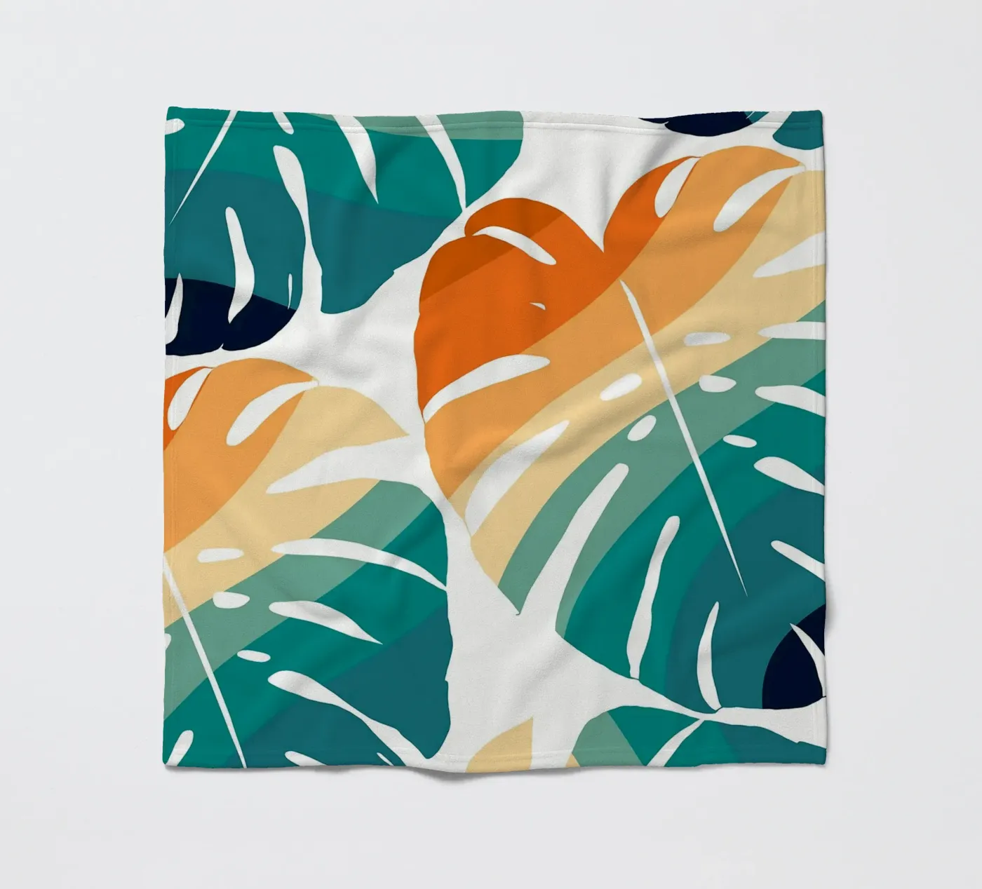 Monstera Retro Pattern Fleecedecke von BasicShopByBell