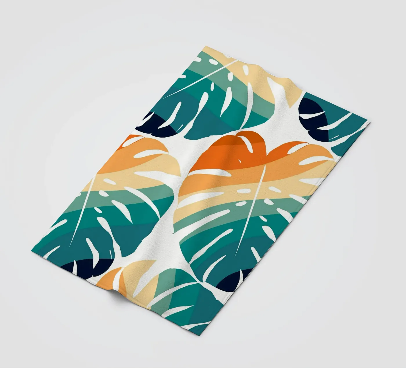 Monstera Retro Pattern Fleecedecke von BasicShopByBell