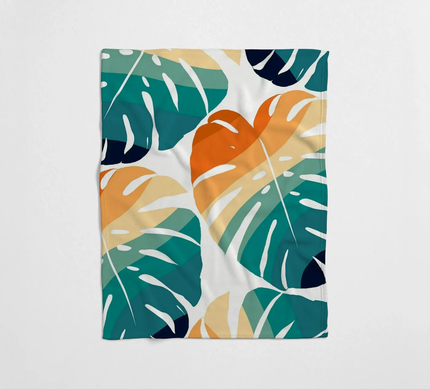 Monstera Retro Pattern Fleecedecke von BasicShopByBell