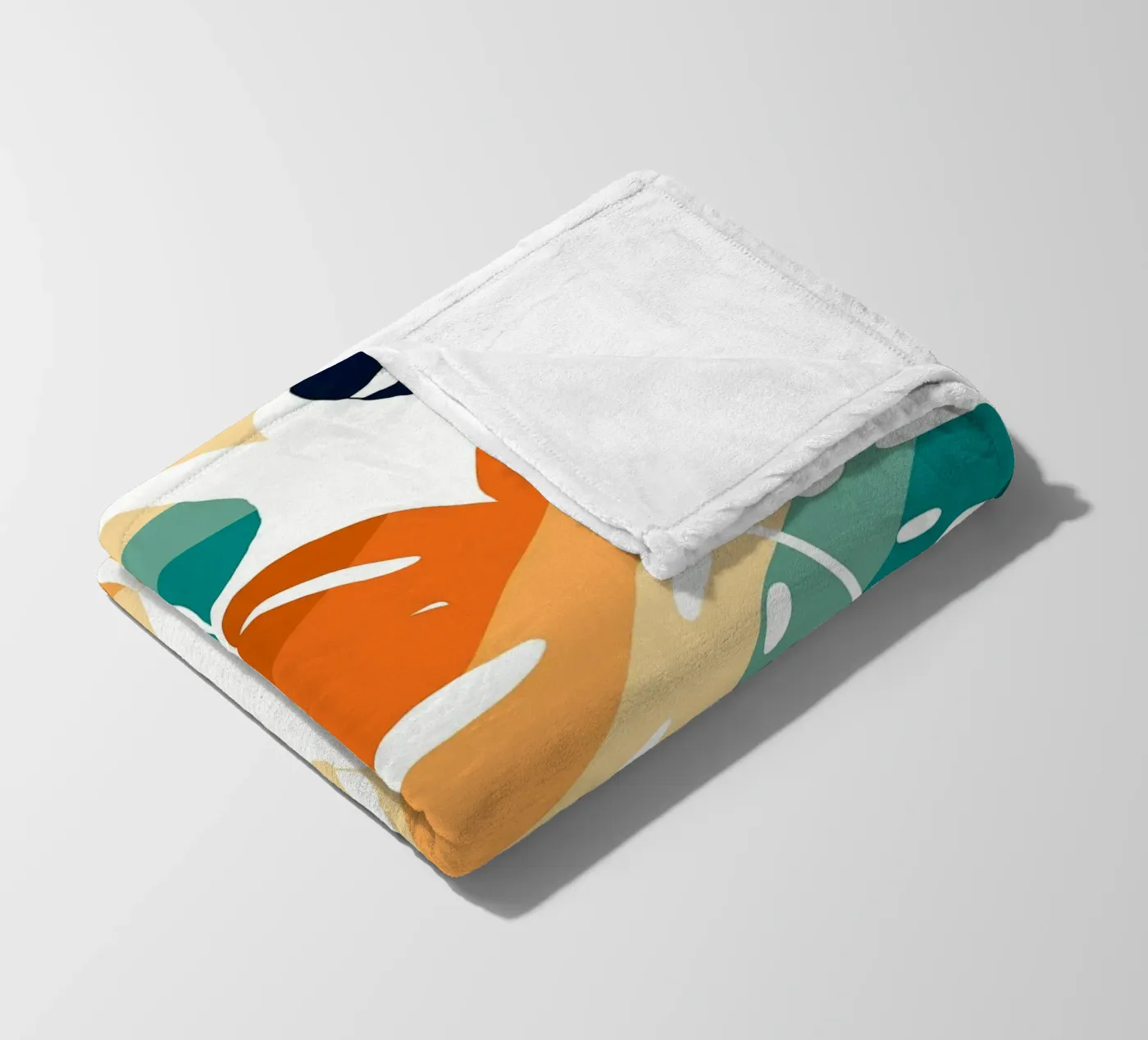 Monstera Retro Pattern Fleecedecke von BasicShopByBell