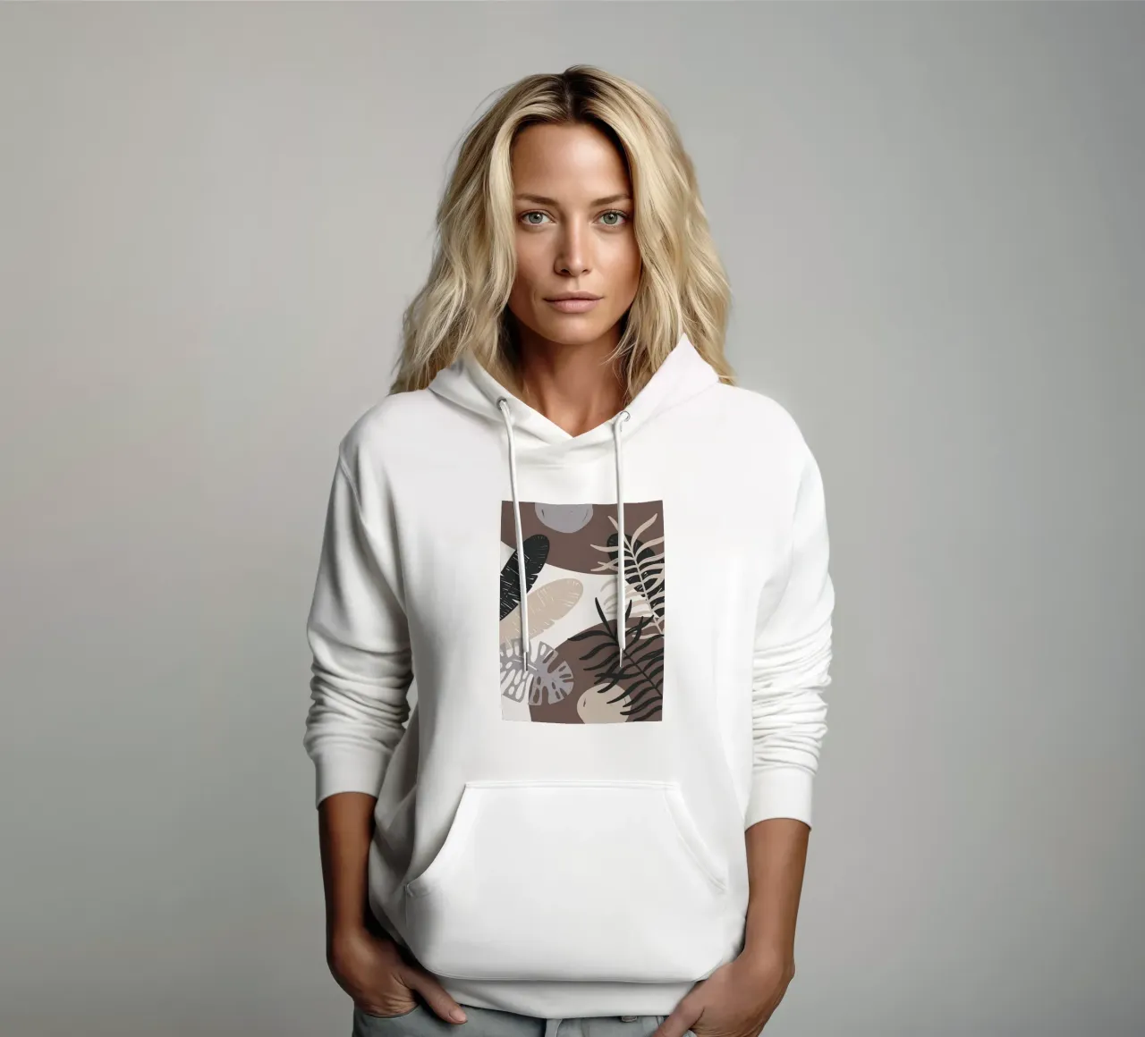 Foglie tropicali geometriche felpa con cappuccio da BasicShopByBell
