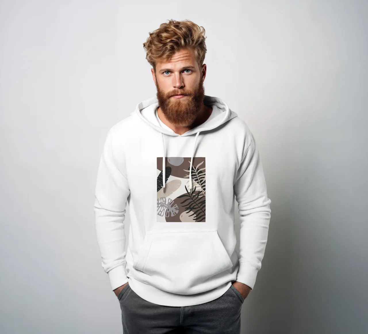 Foglie tropicali geometriche felpa con cappuccio da BasicShopByBell