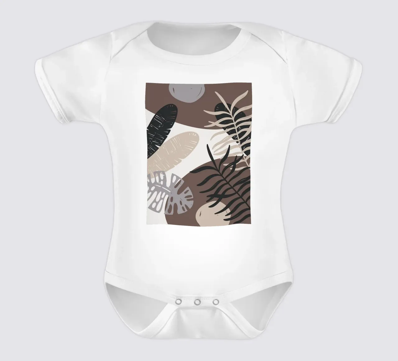 Foglie tropicali geometriche body neonato maniche corte da BasicShopByBell