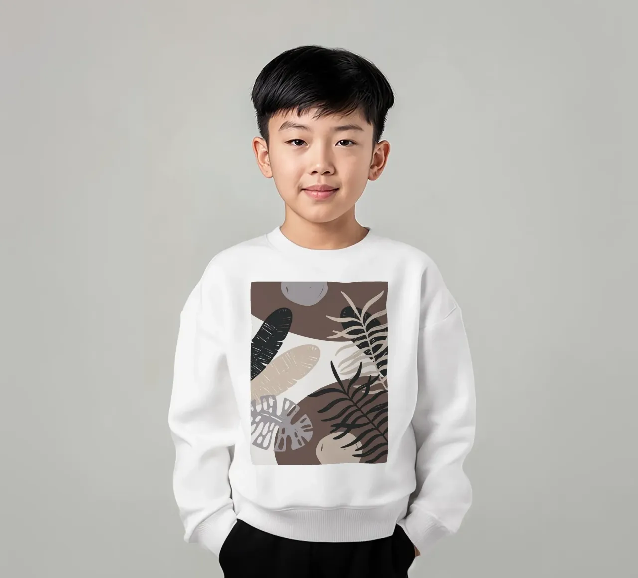 Foglie tropicali geometriche felpa bambino da BasicShopByBell