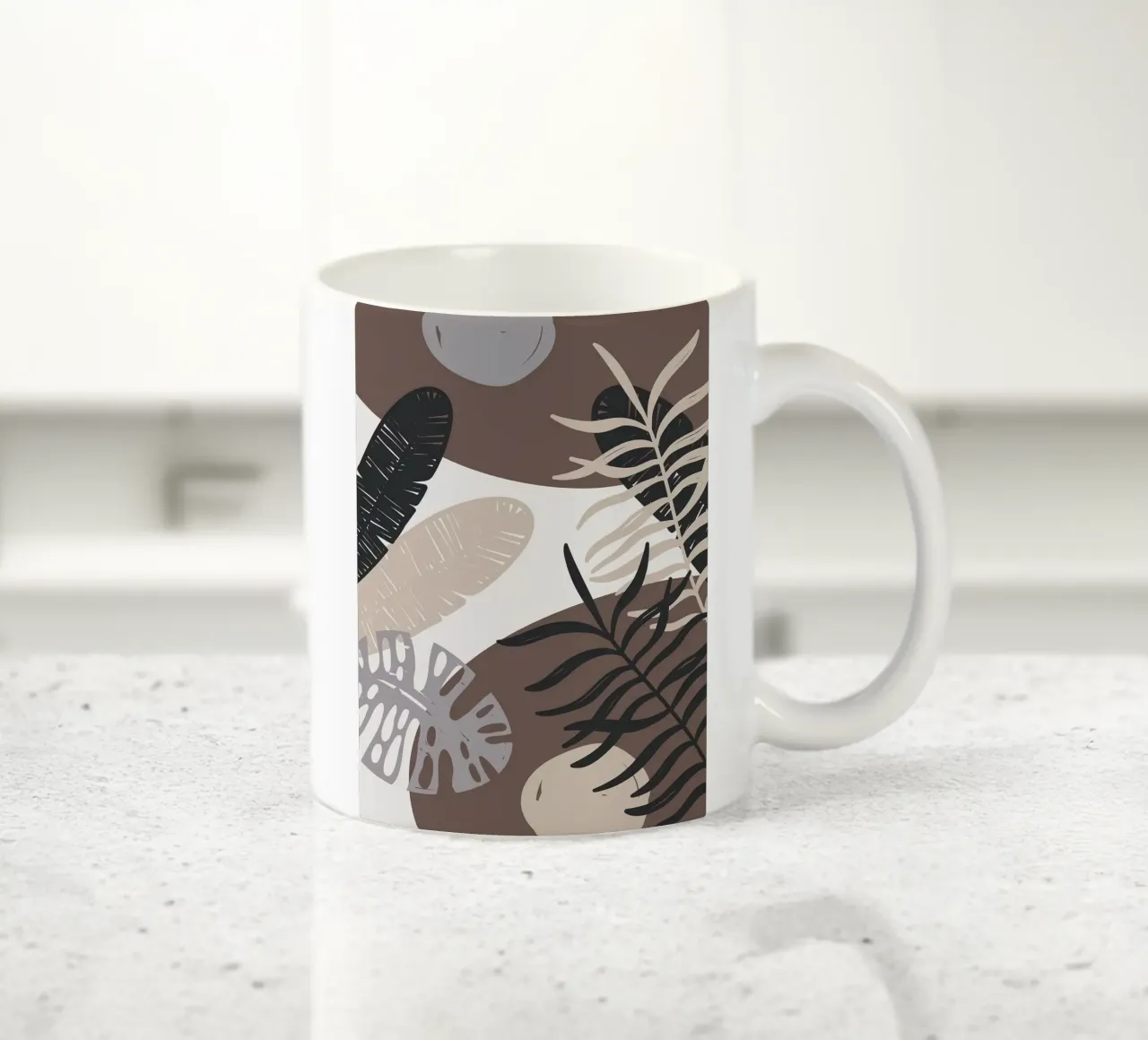 Foglie tropicali geometriche tazza in ceramica da BasicShopByBell