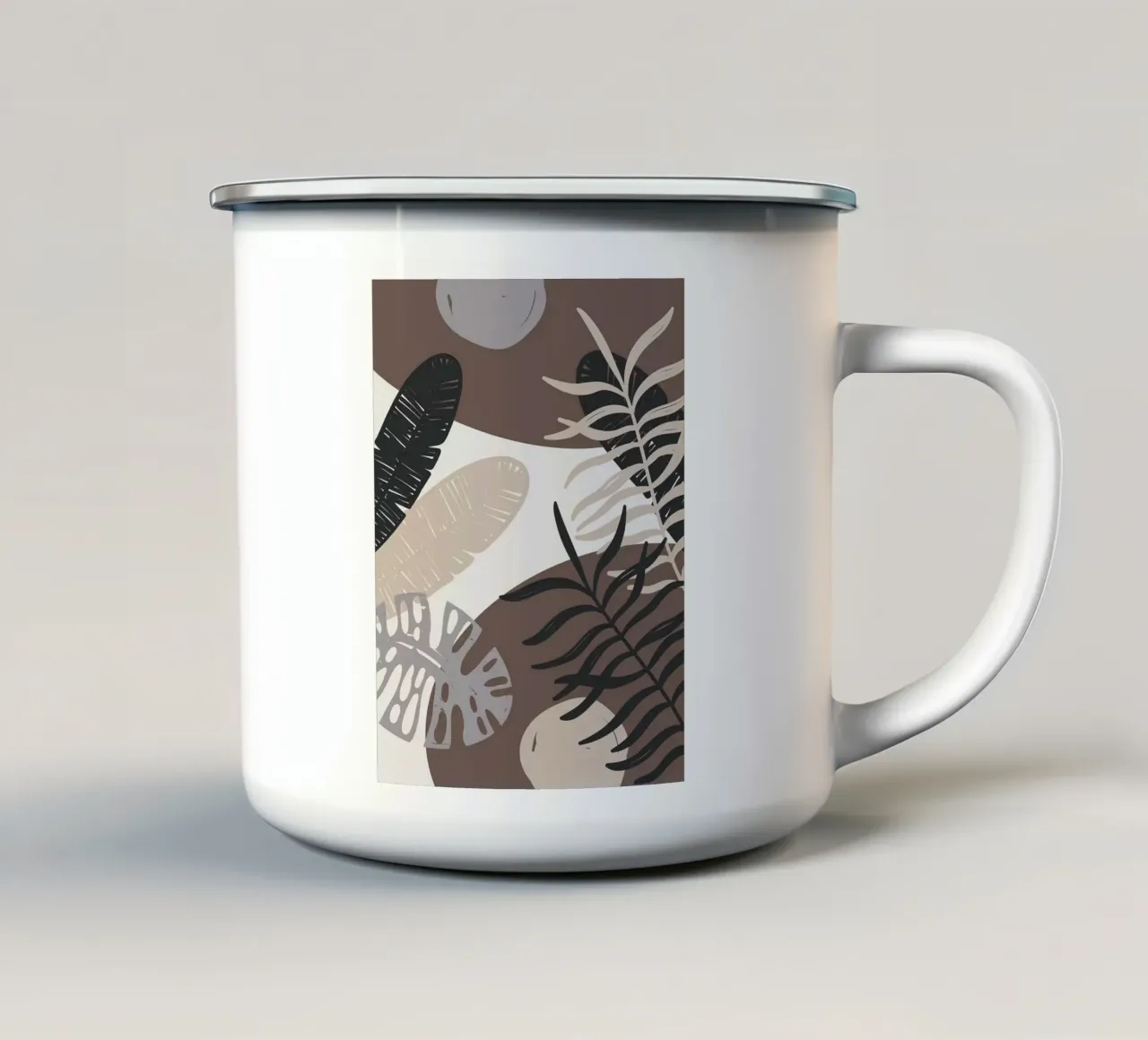 Foglie tropicali geometriche tazza in smalto da BasicShopByBell