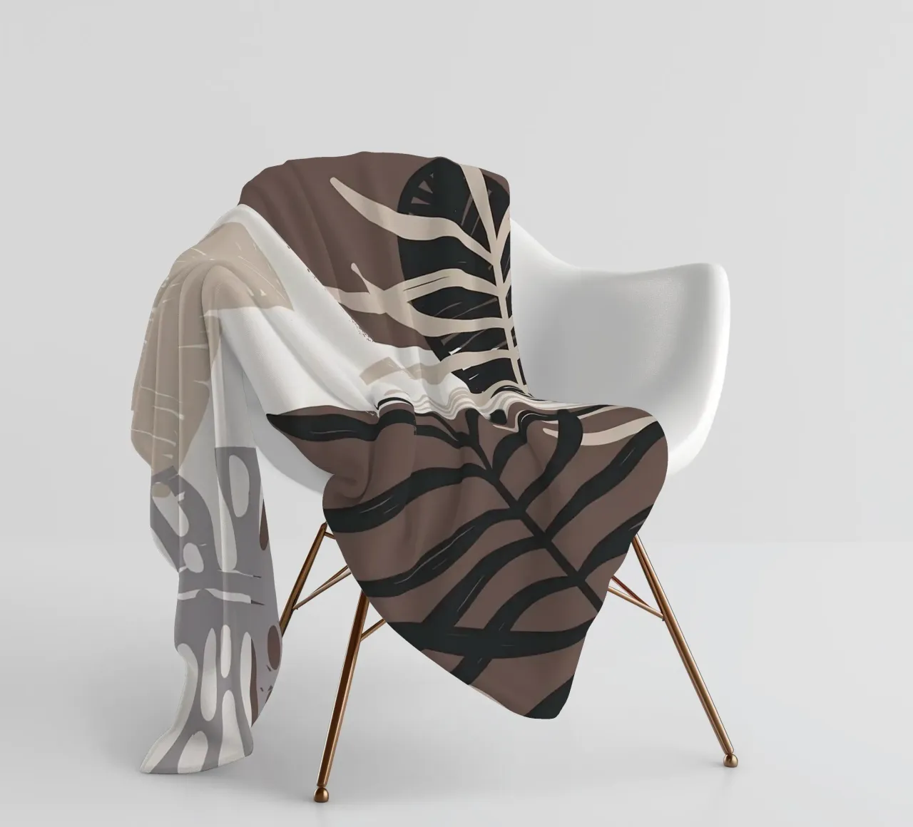 Foglie tropicali geometriche coperta in pile da BasicShopByBell