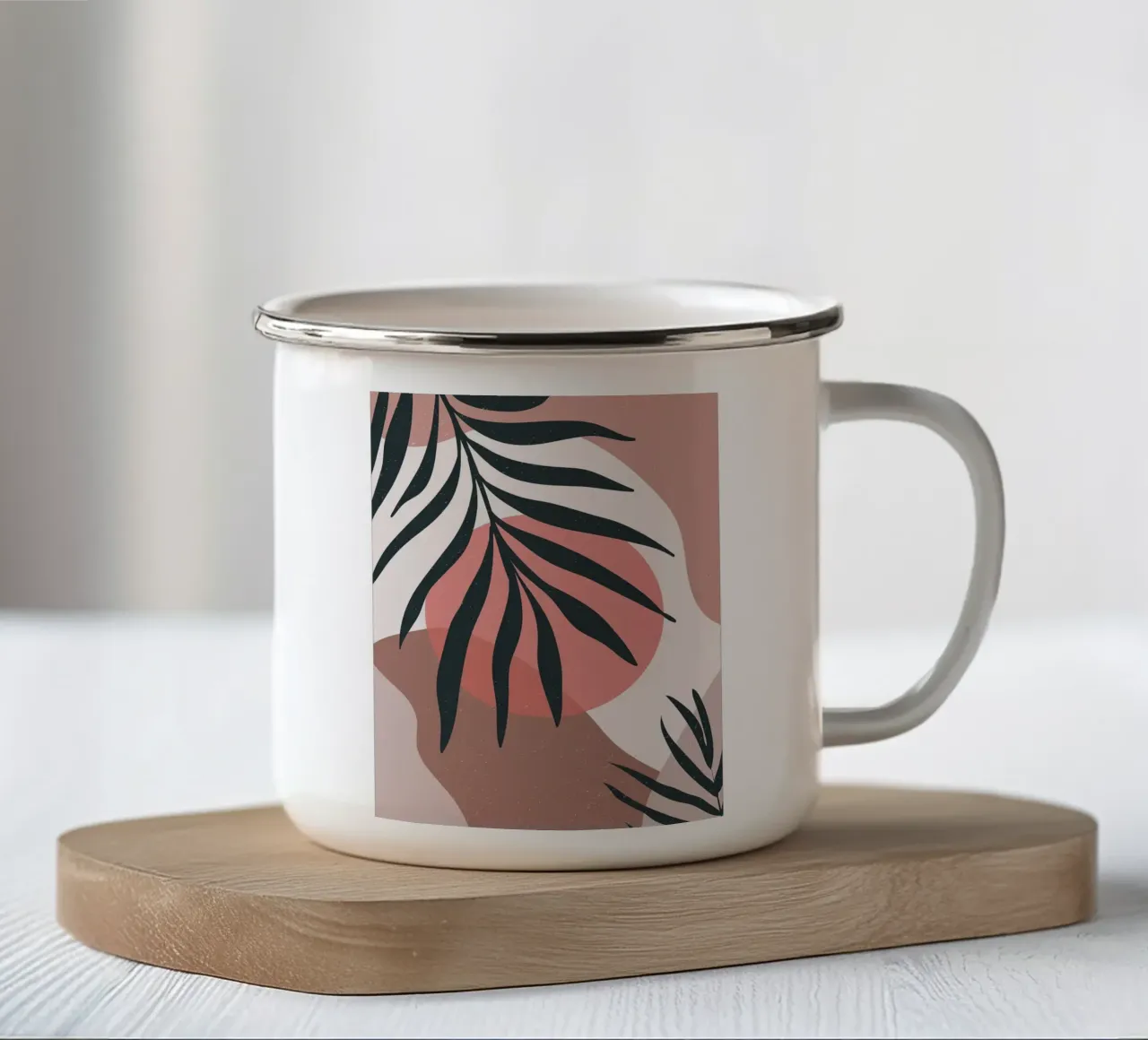 Arte boho a foglie tropicali tazza in smalto da BasicShopByBell