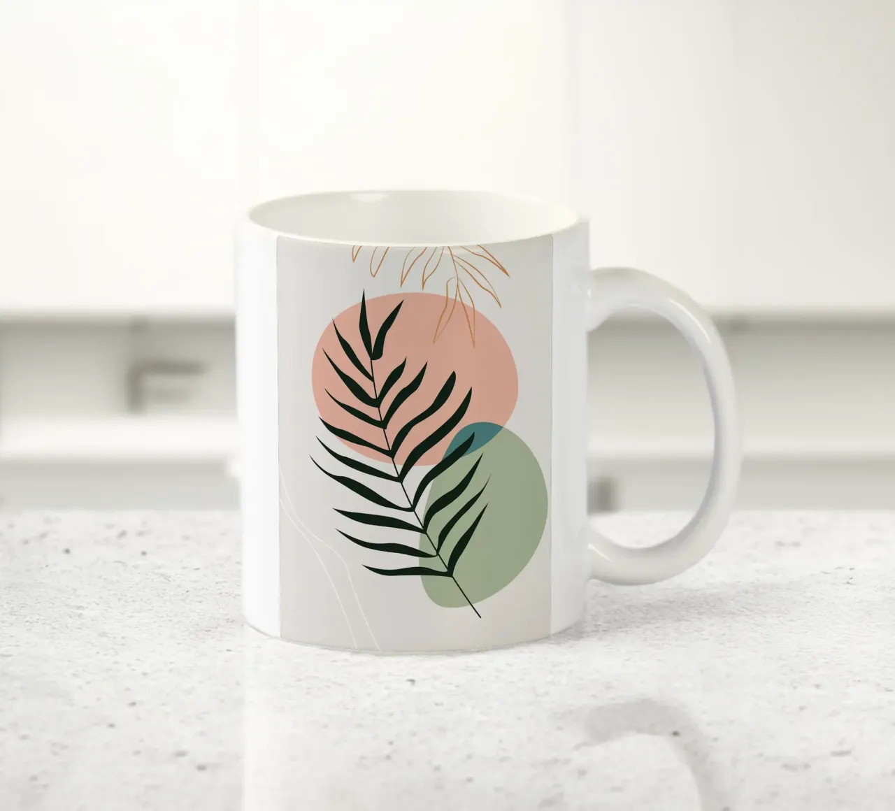 Elegant botanisch blad keramische mok van BasicShopByBell