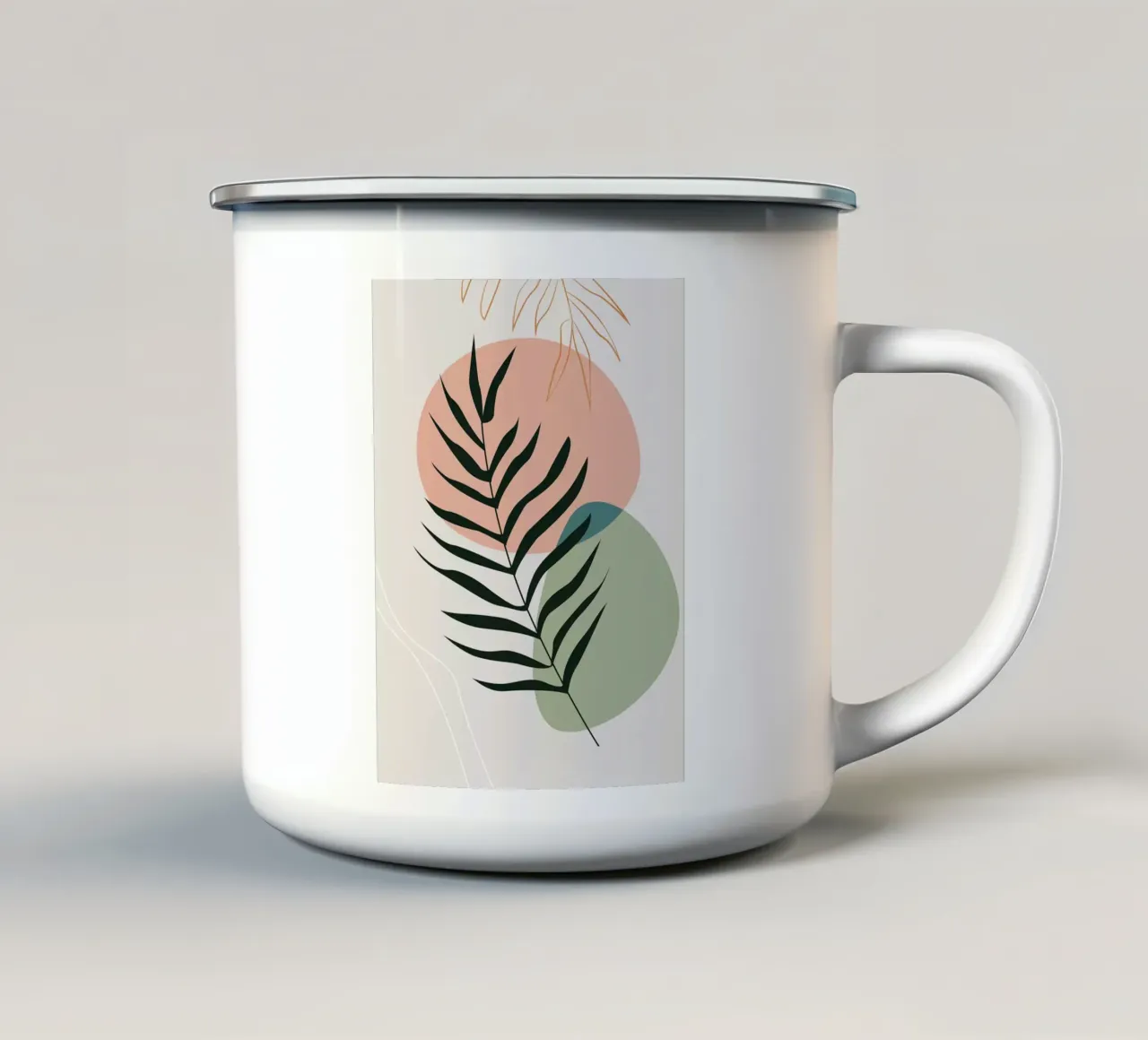 Elegant botanisch blad emaille mok van BasicShopByBell