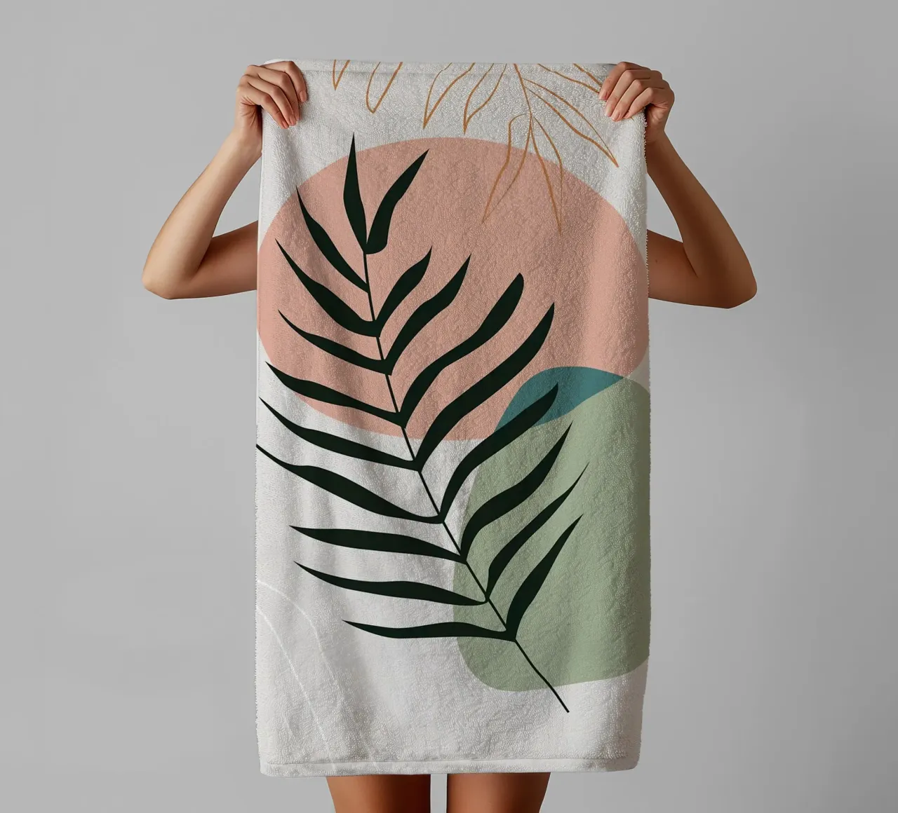 Elegant botanical leaf towel by BasicShopByBell