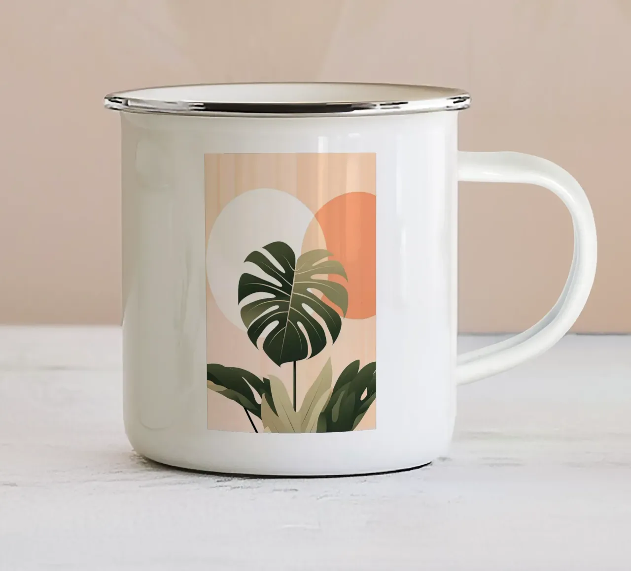 Foglia botanica tropicale tazza in smalto da BasicShopByBell
