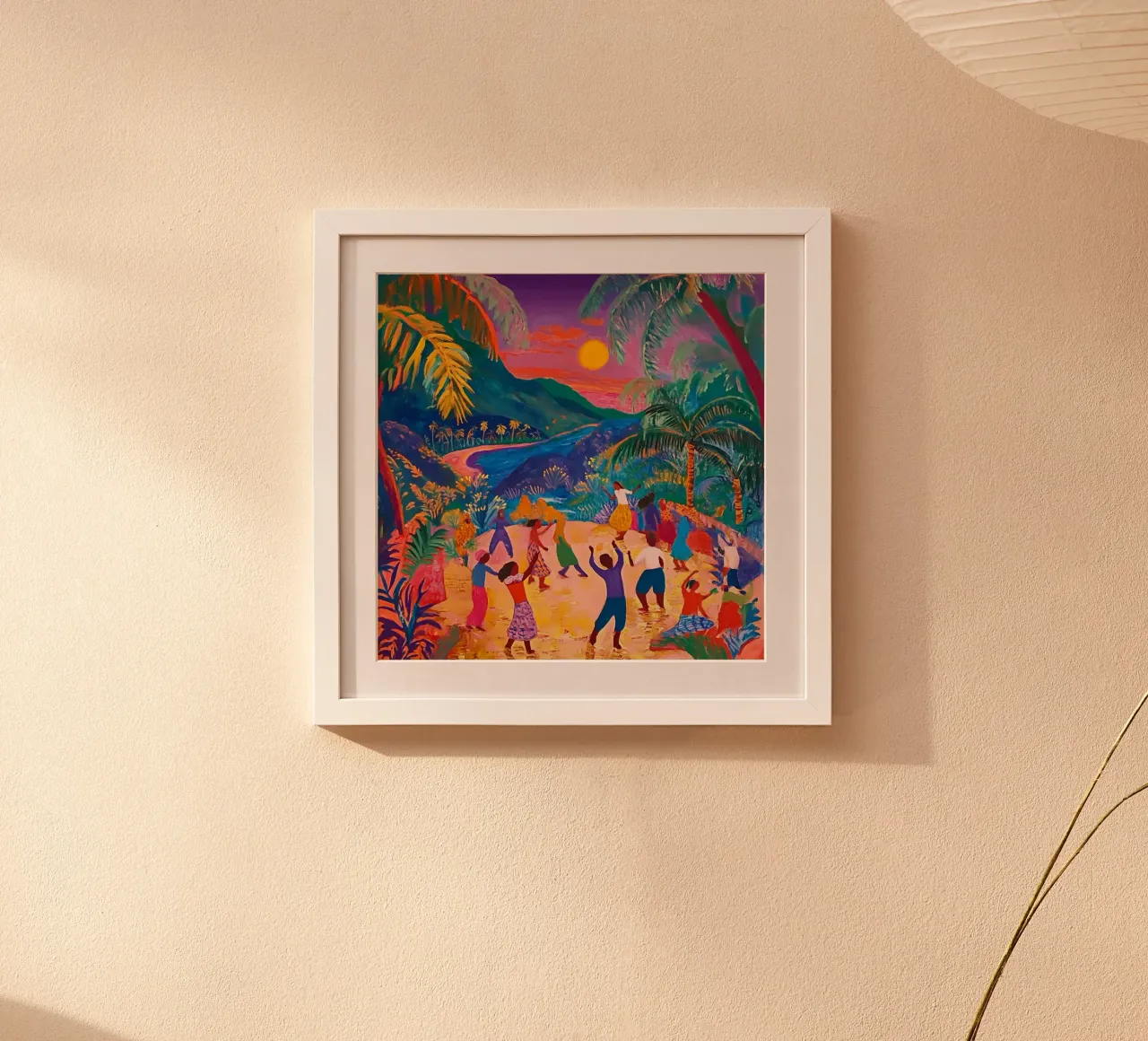 Paradise Dance poster con telaio in legno da NORDLICHT DESIGNS