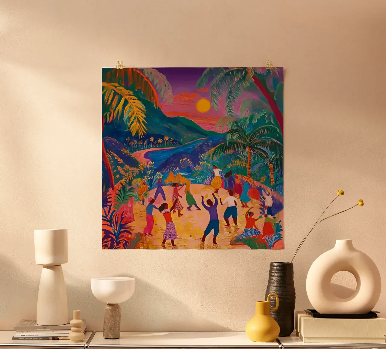 Paradise Dance poster con telaio in legno da NORDLICHT DESIGNS