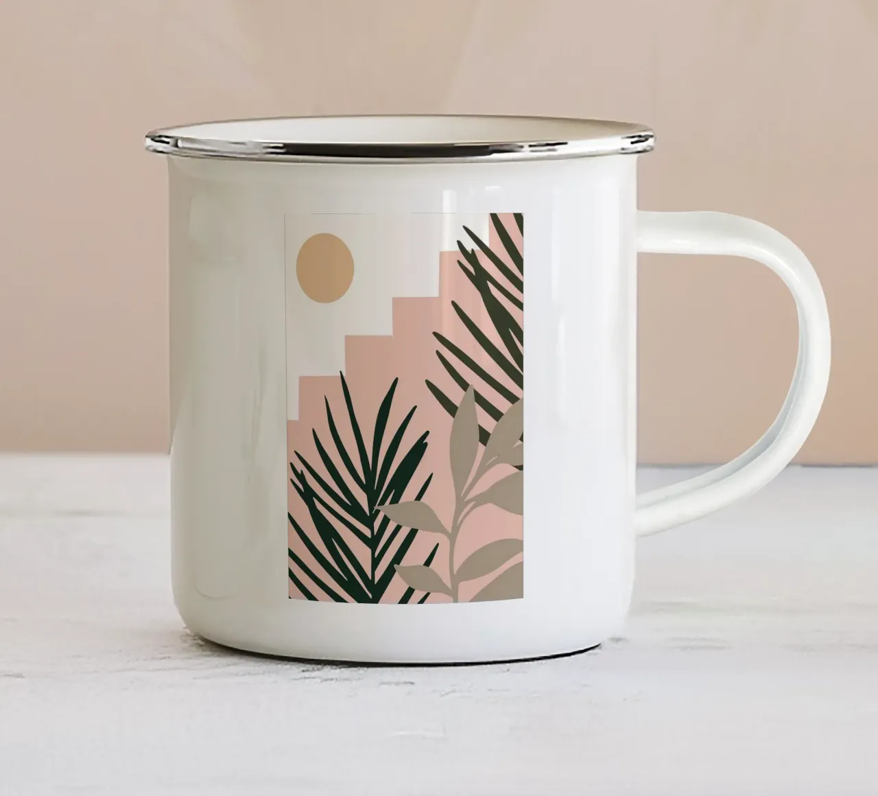 Arte botanica di metà secolo tazza in smalto da BasicShopByBell