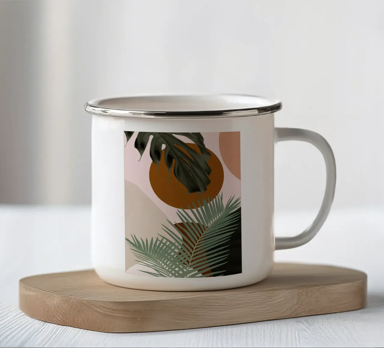 Finezza delle palme intrecciate tazza in smalto da BasicShopByBell