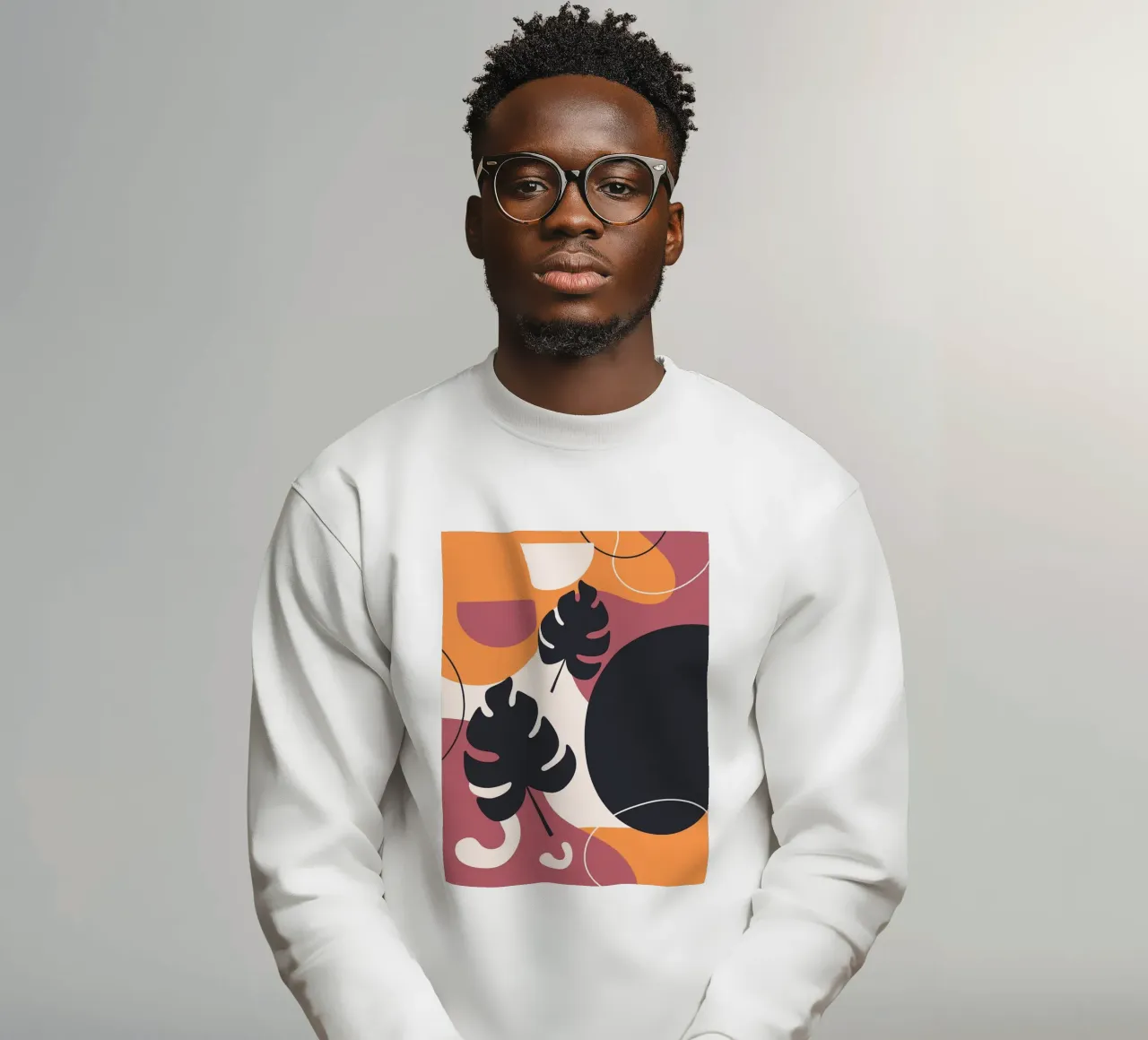 Forme di foglie di Monstera nera felpa da BasicShopByBell