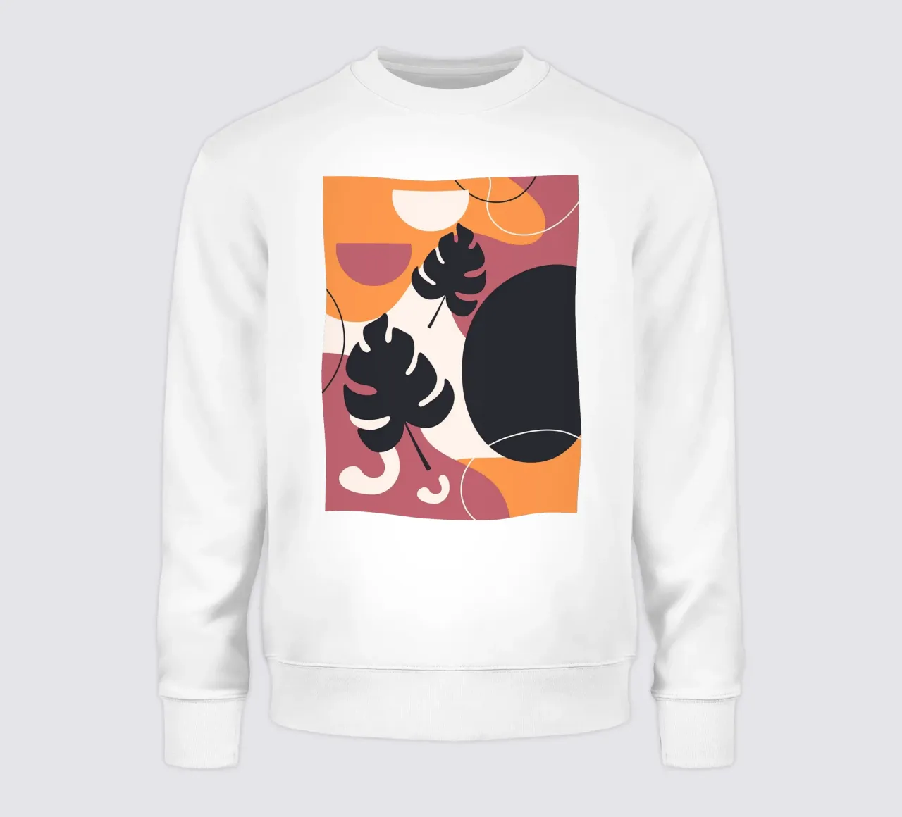 Forme di foglie di Monstera nera felpa da BasicShopByBell